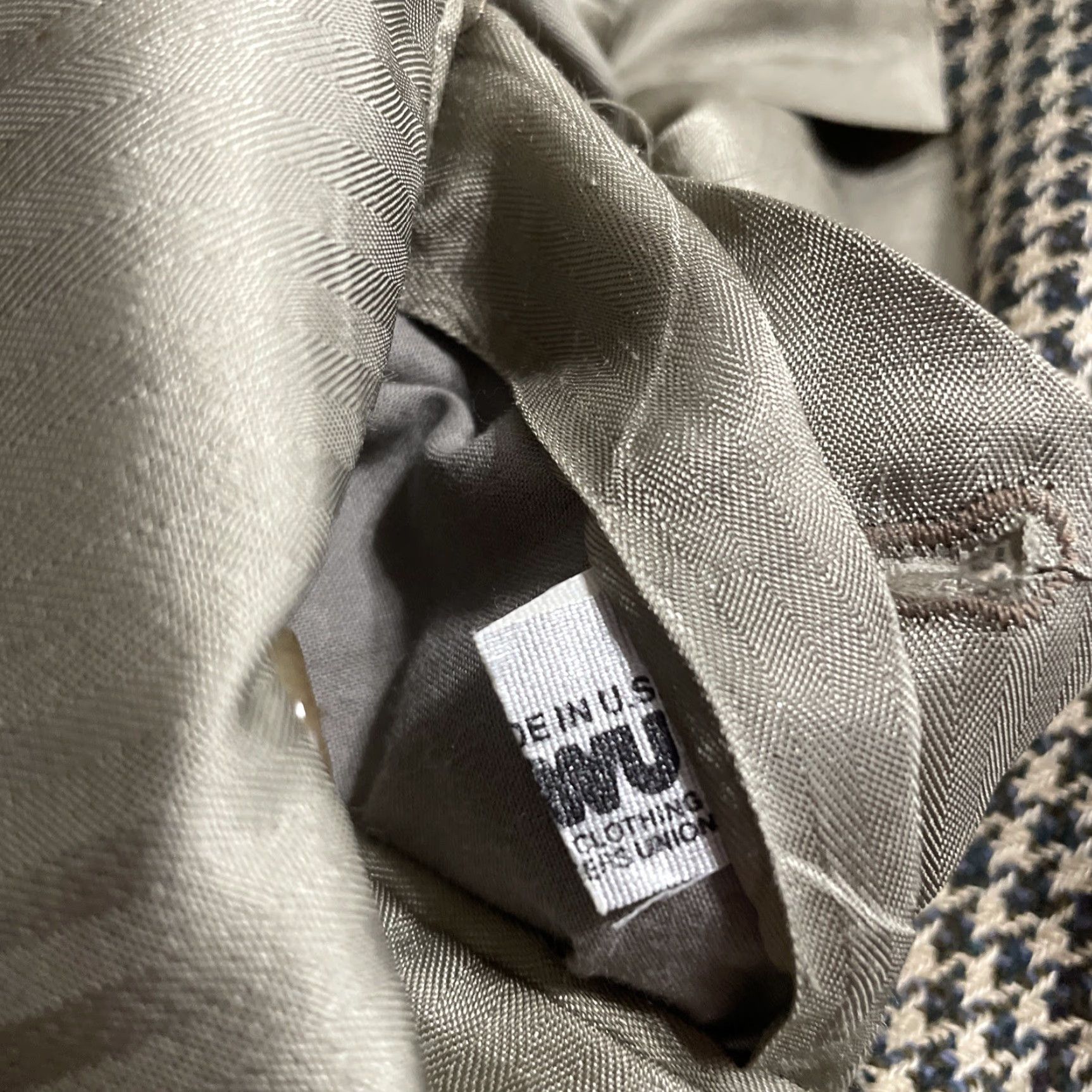 Vintage VINTAGE Corbin Jacket 42R Gray Houndstooth Wool Sport Coat Blazer - Single-Breasted, Two-Button, Lined, USA, 2 Piece, Regular Fit, Men Size 42R - 6 Thumbnail