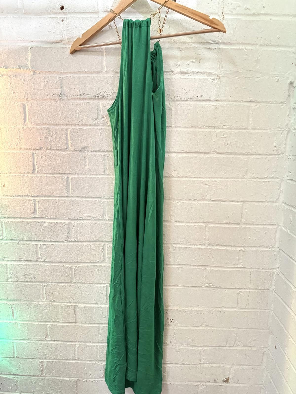 Other Karen Millen Green Maxi Dress with Chain Straps Size L / US 10 / IT 46 - 4 Thumbnail