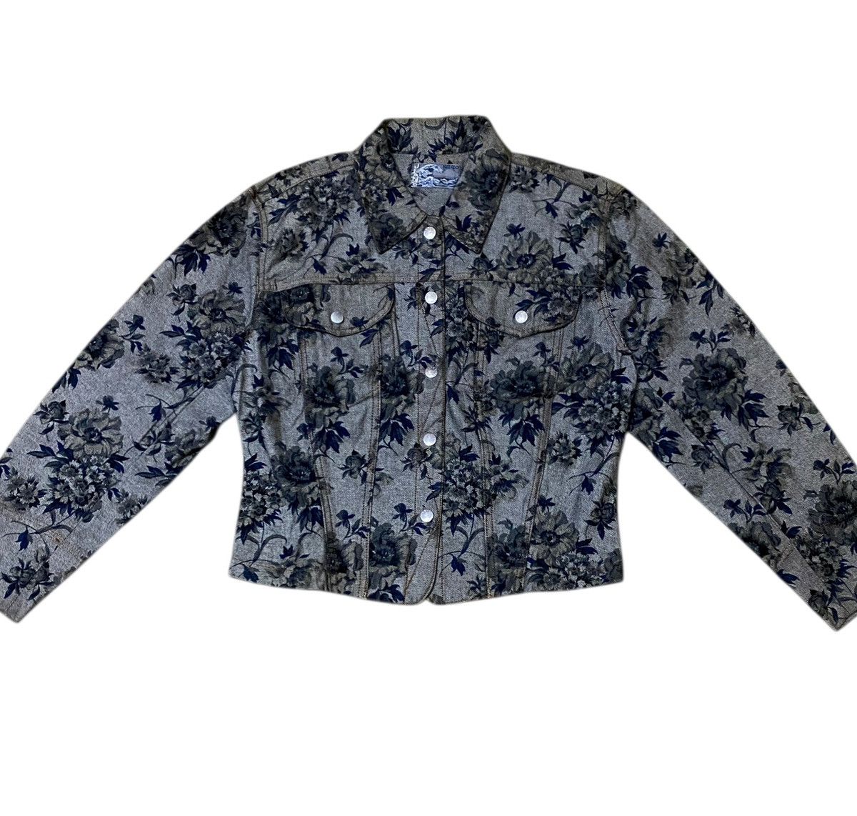 Kenzo Kenzo Vintage 90s Floral Pattern Snap Button Denim Jacket Size S / US 4 / IT 40 - 1 Thumbnail