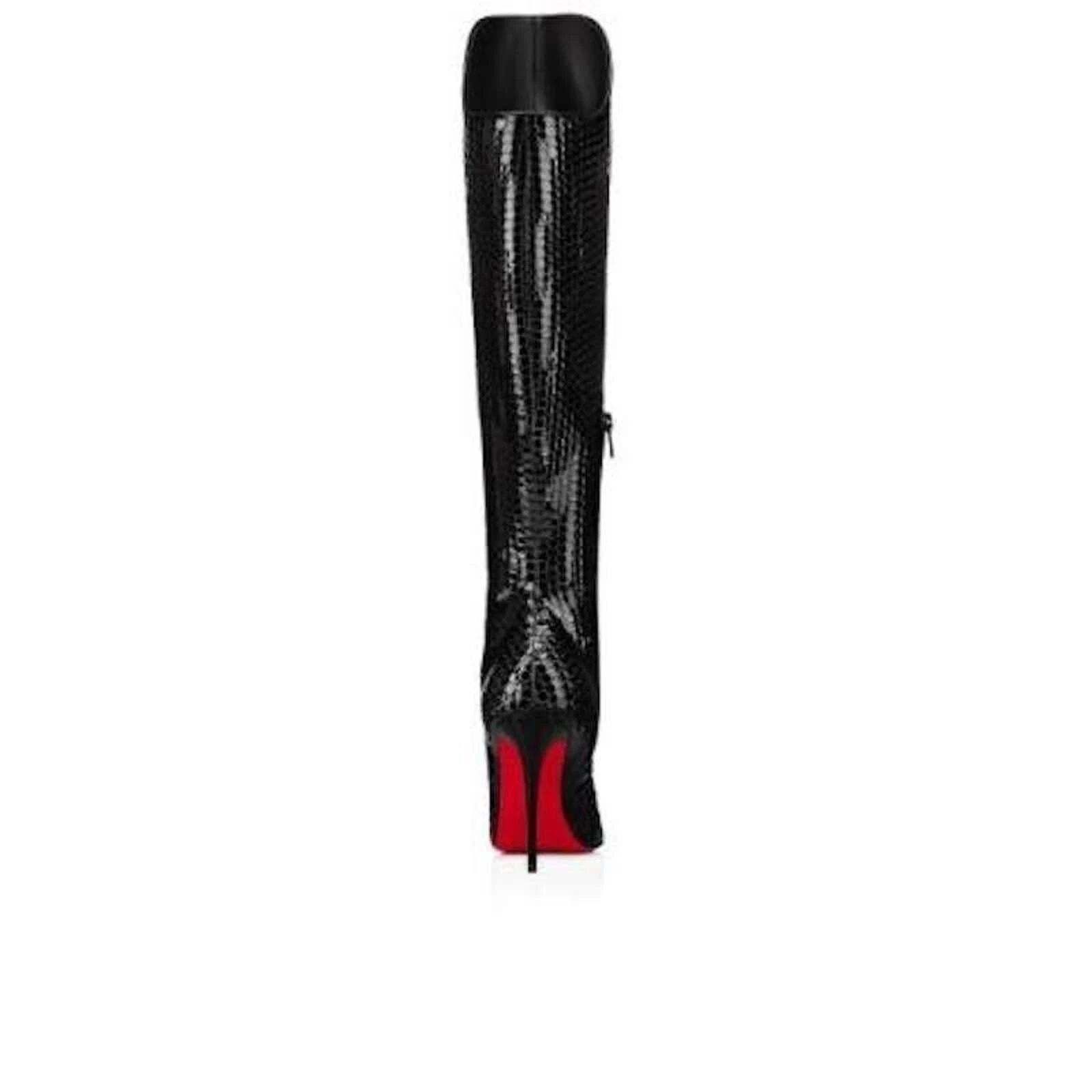 Christian Louboutin Christian Louboutin Alta Botta 100 Black Patent Bird Knee Size US 7.5 / IT 37.5 - 10 Thumbnail