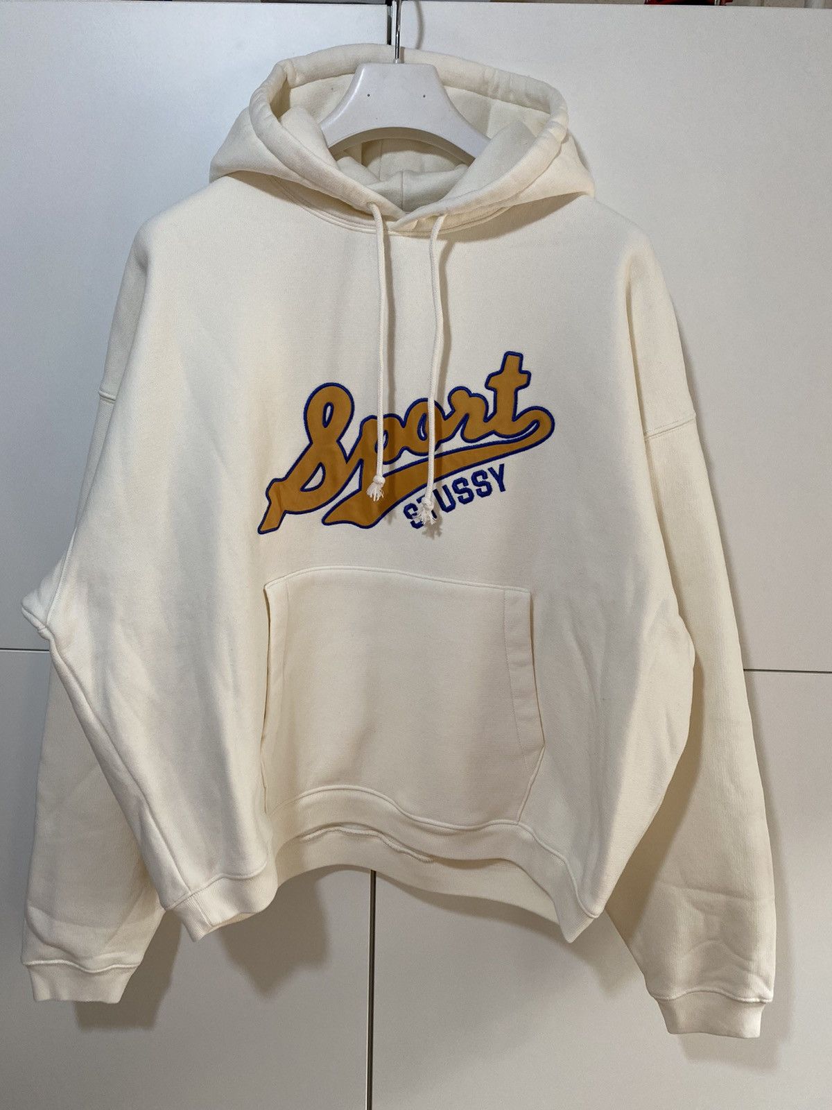 Stussy Stüssy Satin Patch White Sweatshirt with New Front Patch Size US XL / EU 56 / 4 - 1 Thumbnail