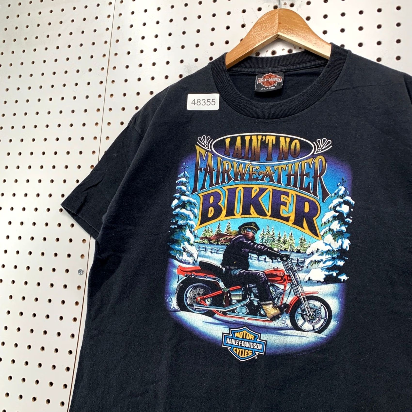 Harley Davidson VINTAGE Harley-Davidson Shirt Mens XL Black 90 Fairweather Biker Single Stitch Graphic Print Crew Neck Short Sleeve USA 1990s Boys Girls Mens Womens Size US XL / EU 56 / 4 - 6 Thumbnail