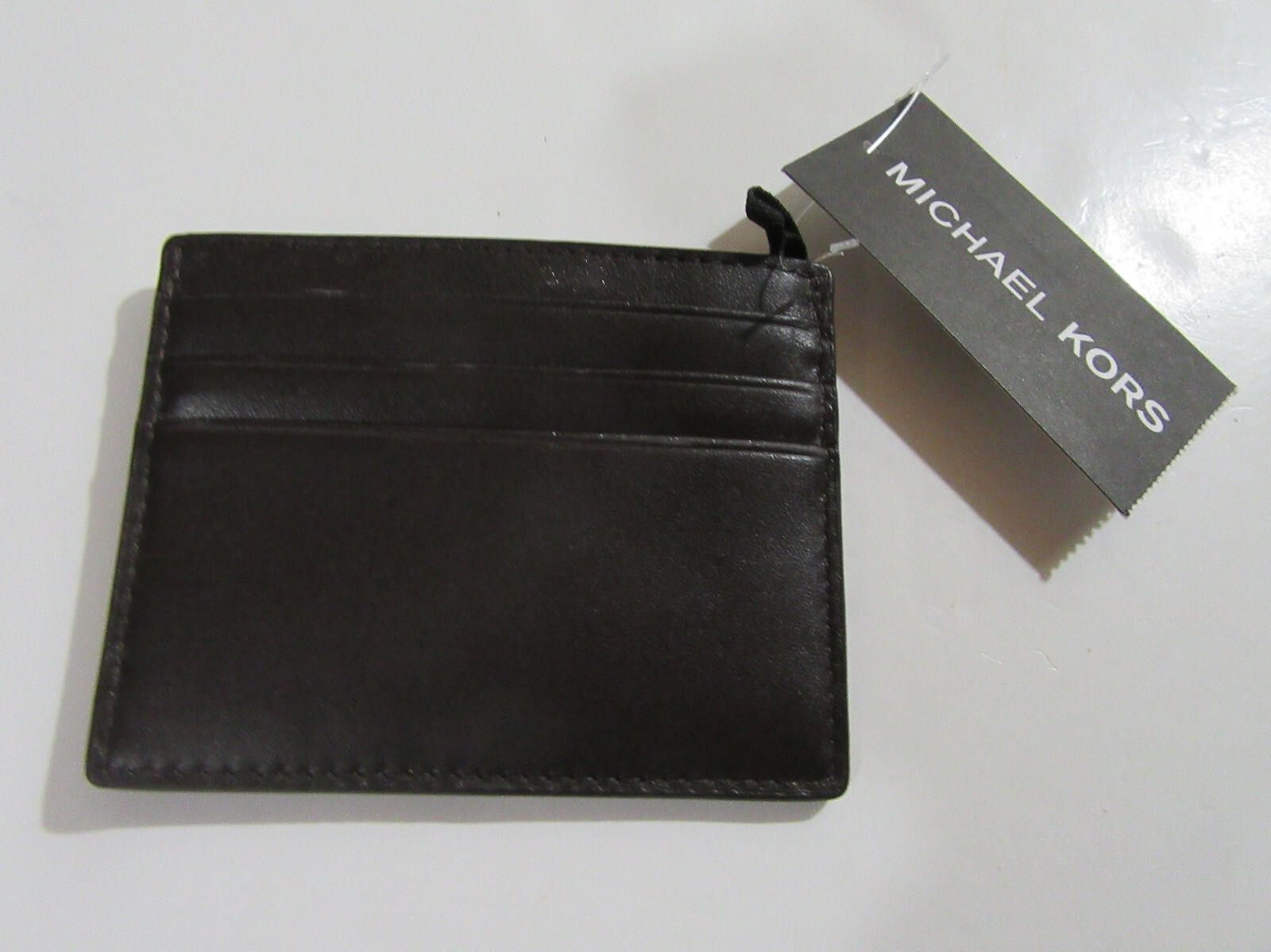 Michael Kors Michael Kors Leather Tall Credit Card Case Brown with RFID Size ONE SIZE - 5 Thumbnail