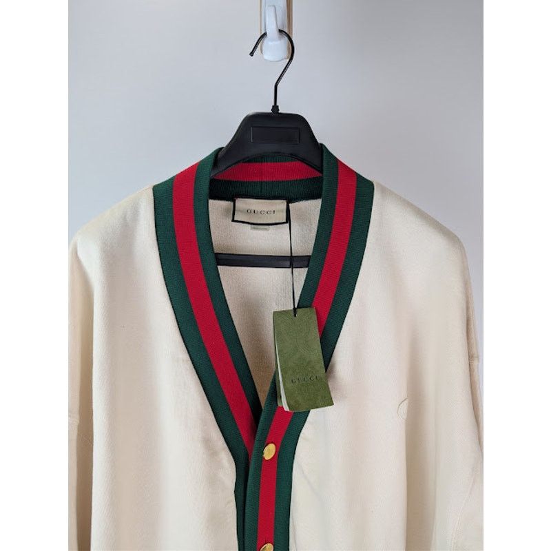 Gucci o1rshd1 Cardigan Medium Felted Cotton Jersey Natural / Mix Size US XXL / EU 58 / 5 - 7 Thumbnail
