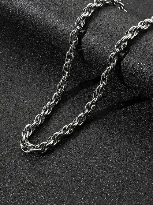 Jewelry × Vintage Retro Punk Minimal Vintage Chain Link Steel Size ONE SIZE - 4 Thumbnail