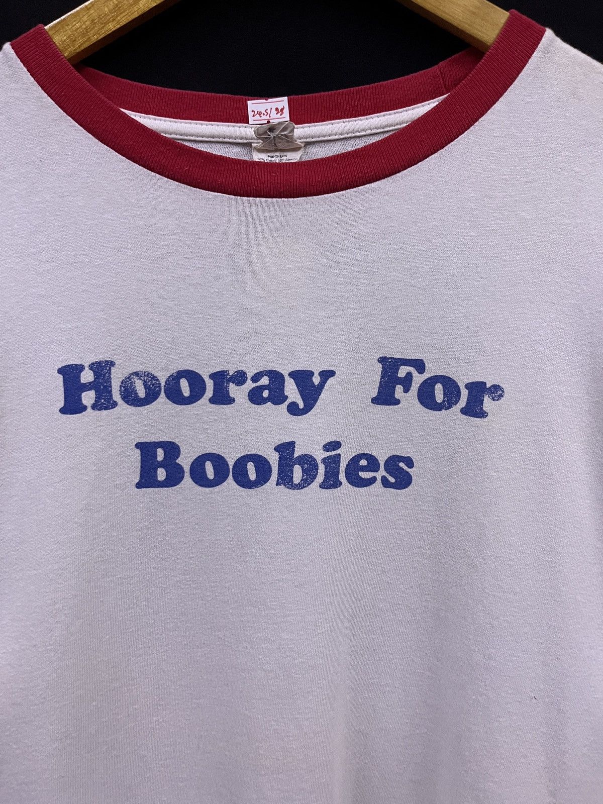 Band Tees VINTAGE ROCK OF AGES HOORAY FOR BOOBIES RINGER BAND TSHIRT Size US XL / EU 56 / 4 - 3 Thumbnail