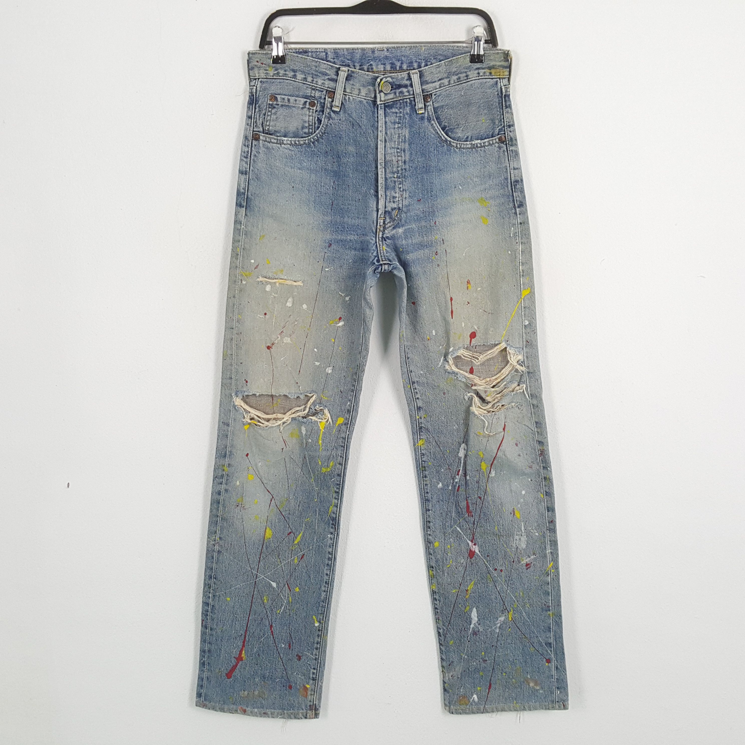 Levi's × Vintage LEVI'S Selvedge Streetwear Style Distressed Jeans Size US 31 - 1 Thumbnail