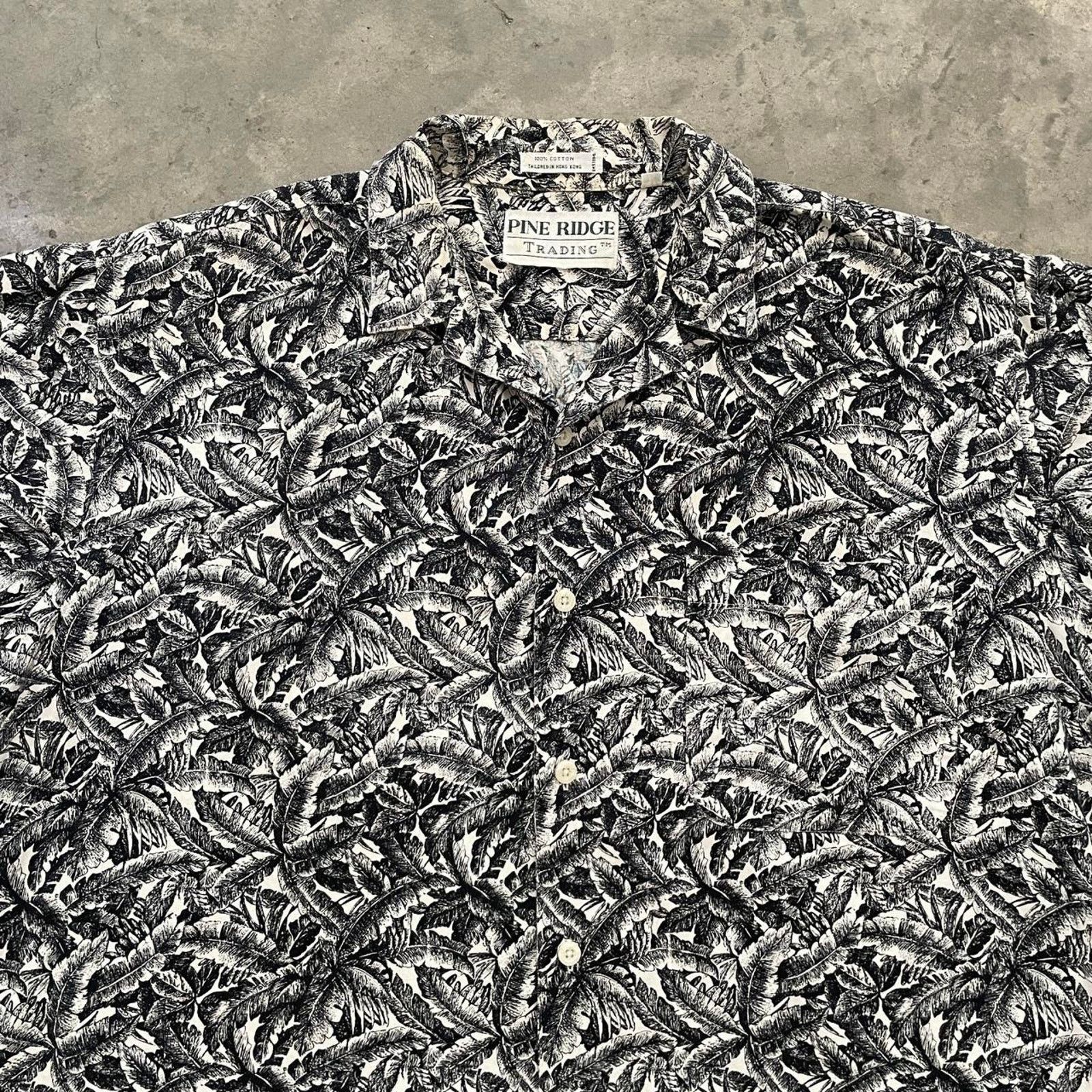 Vintage Vintage Pine Ridge Black and White Tropical Shirt Size US M / EU 48-50 / 2 - 2 Thumbnail