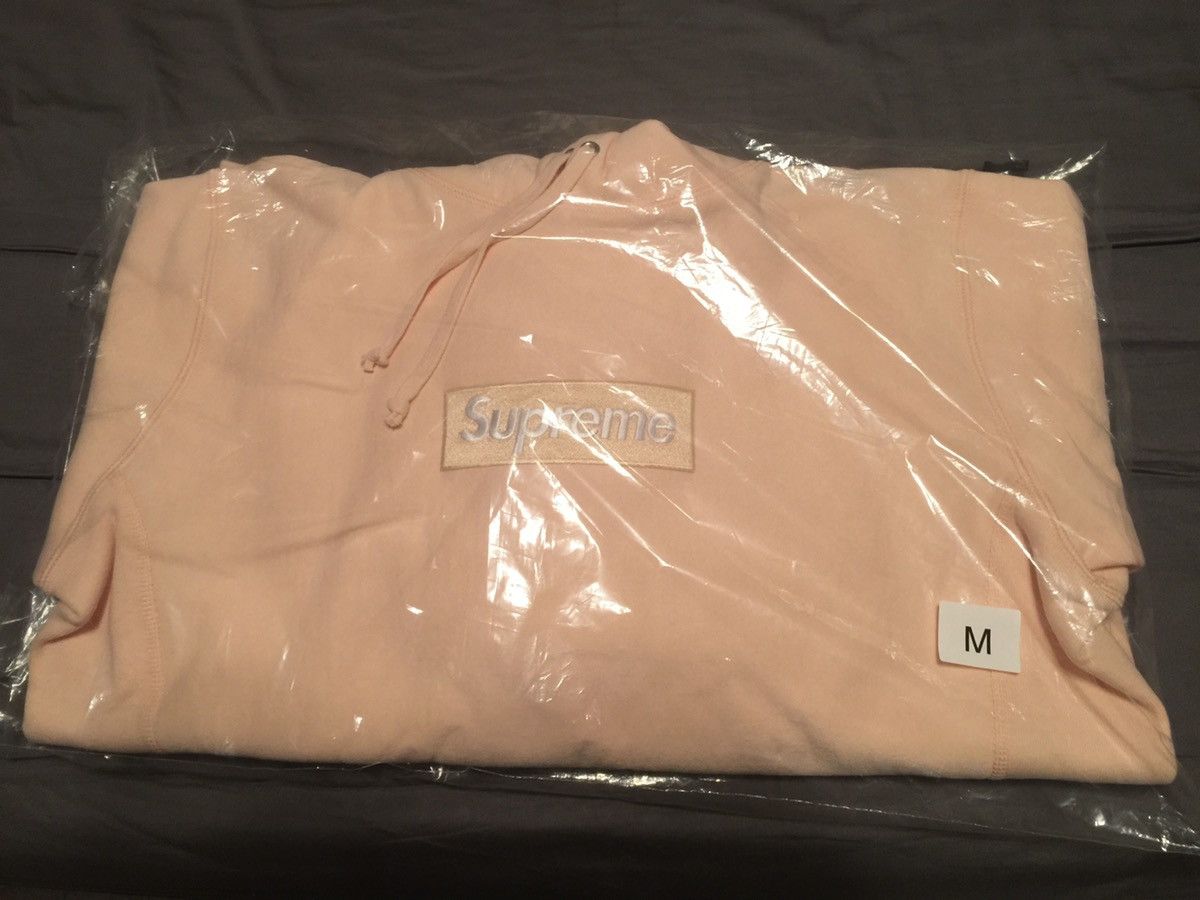 Supreme FW16 Box Logo Hooded Sweatshirt Peach