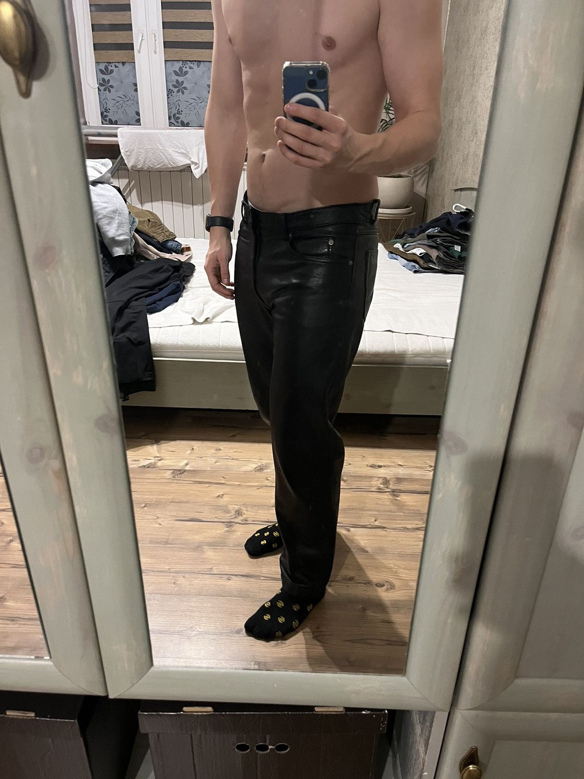 Leather × Vintage Vintage Conwell 32x32 leather classic pants trousers Size US 32 / EU 48 - 4 Thumbnail
