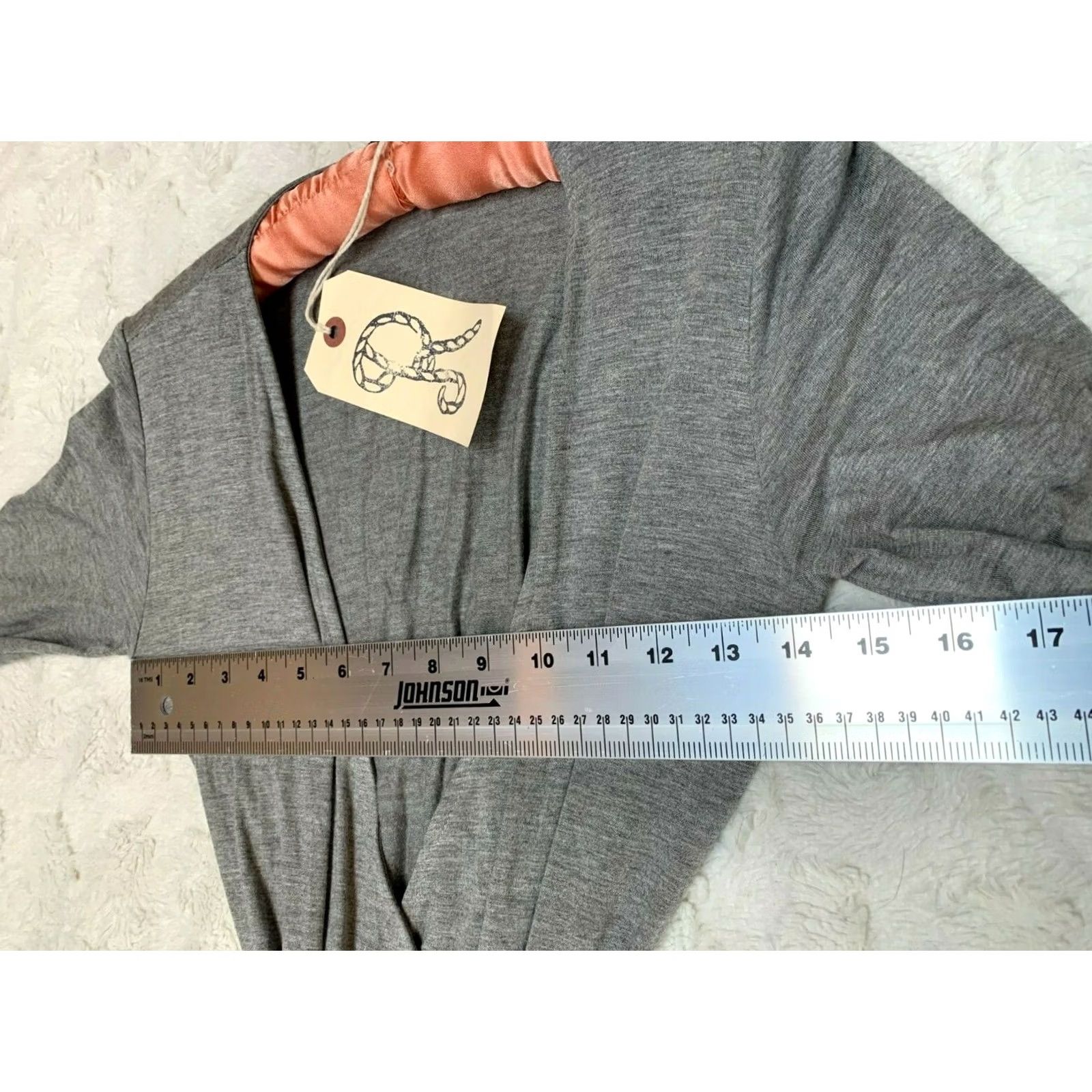Vintage Hour Glass Lilly Womens Dress Wrap Tie Waist 3/4 Sleeve Gray USA Medium Knit Duster Cardigan/Knit Dress Size M / US 6-8 / IT 42-44 - 3 Thumbnail