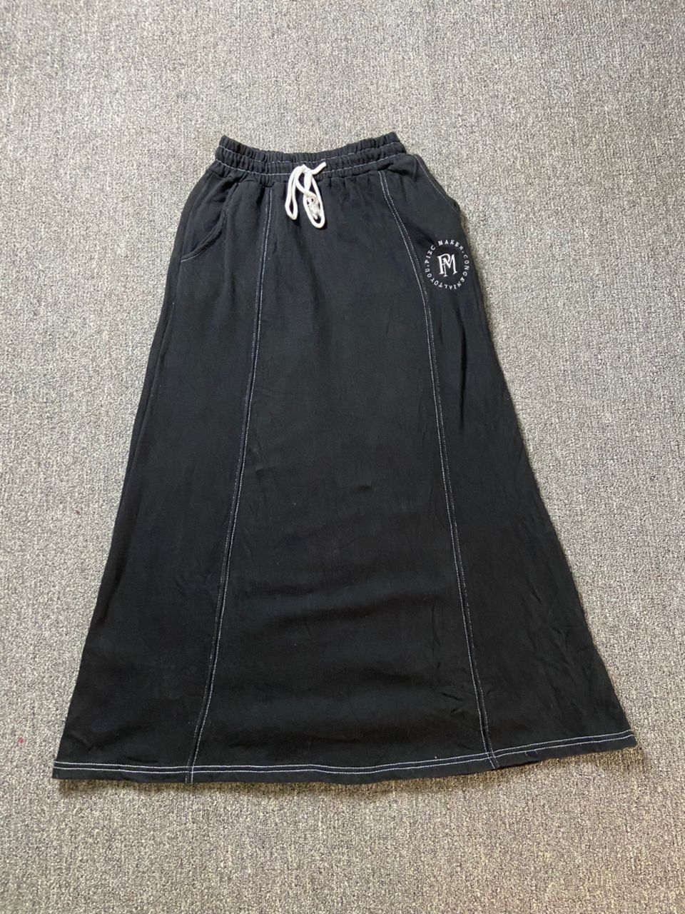 Japanese Brand Piecemaker Stitch Sweat Maxi Skirt (182) Size 23" - 2 Thumbnail