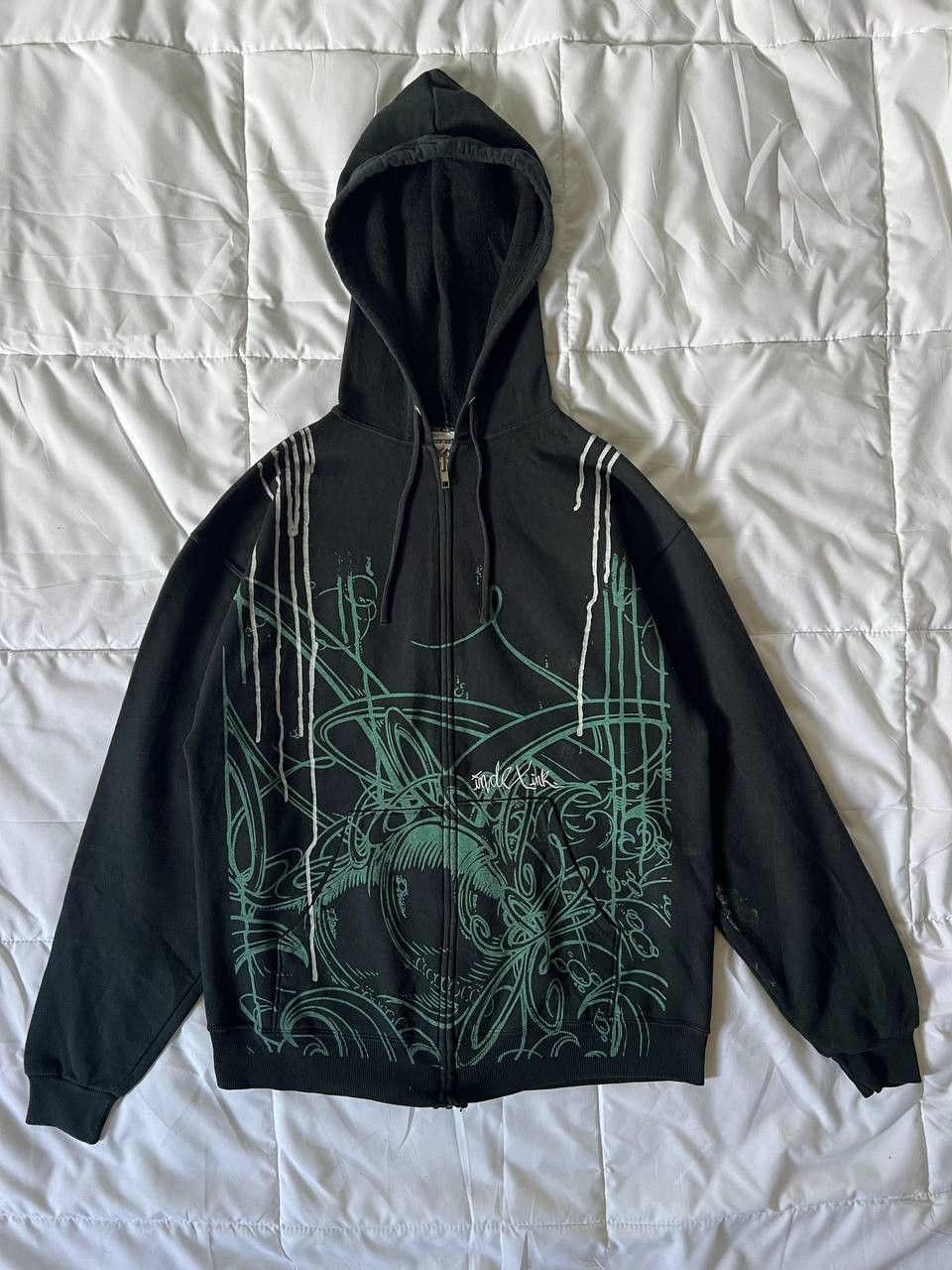Japanese Brand Vintage Graffiti Zip Up Hoodie Balenciaga Style Size US M / EU 48-50 / 2 - 1 Thumbnail