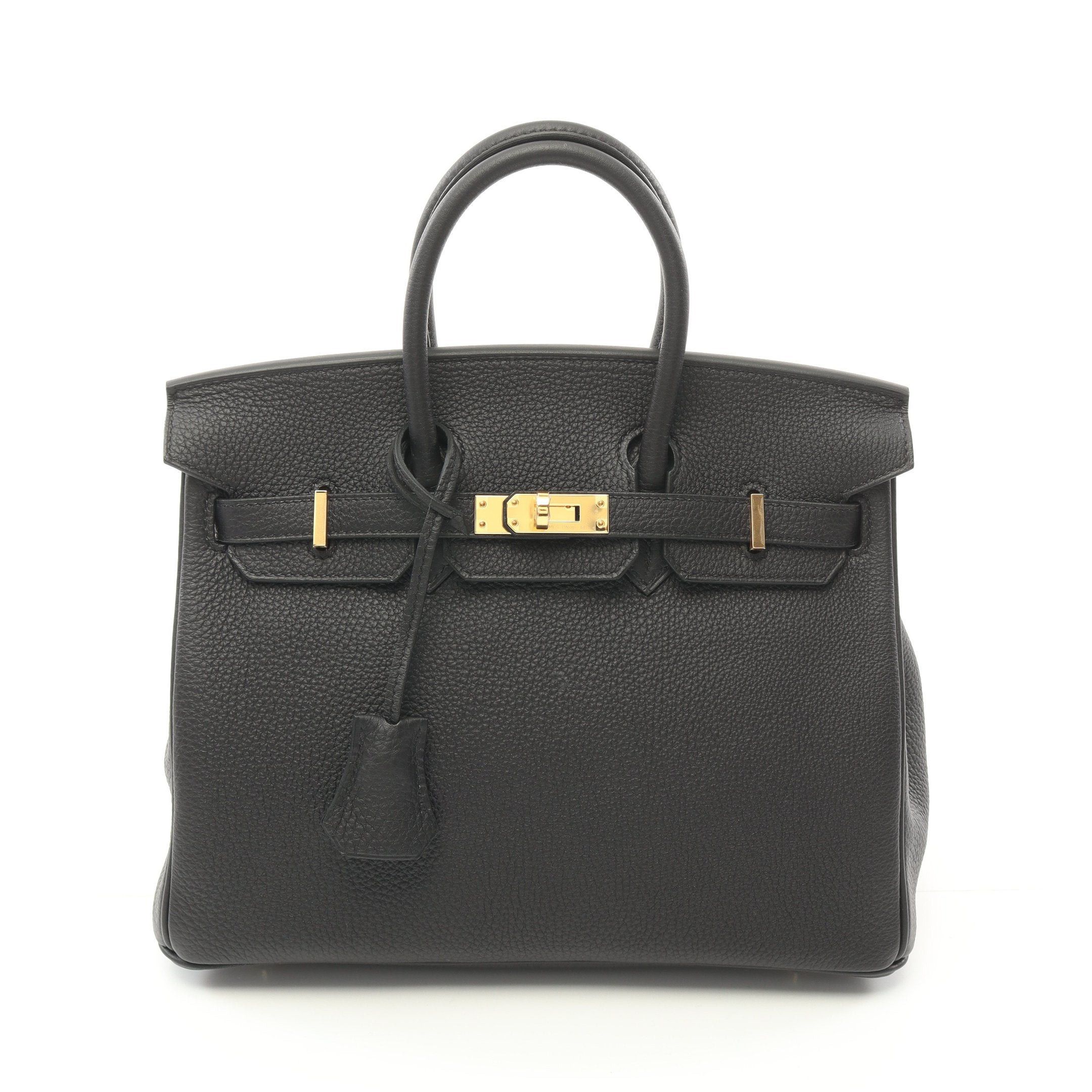 Hermes Hermes Birkin 25 Handbag Togo Black Gold Hardware Double Engraved Size ONE SIZE - 1 Thumbnail