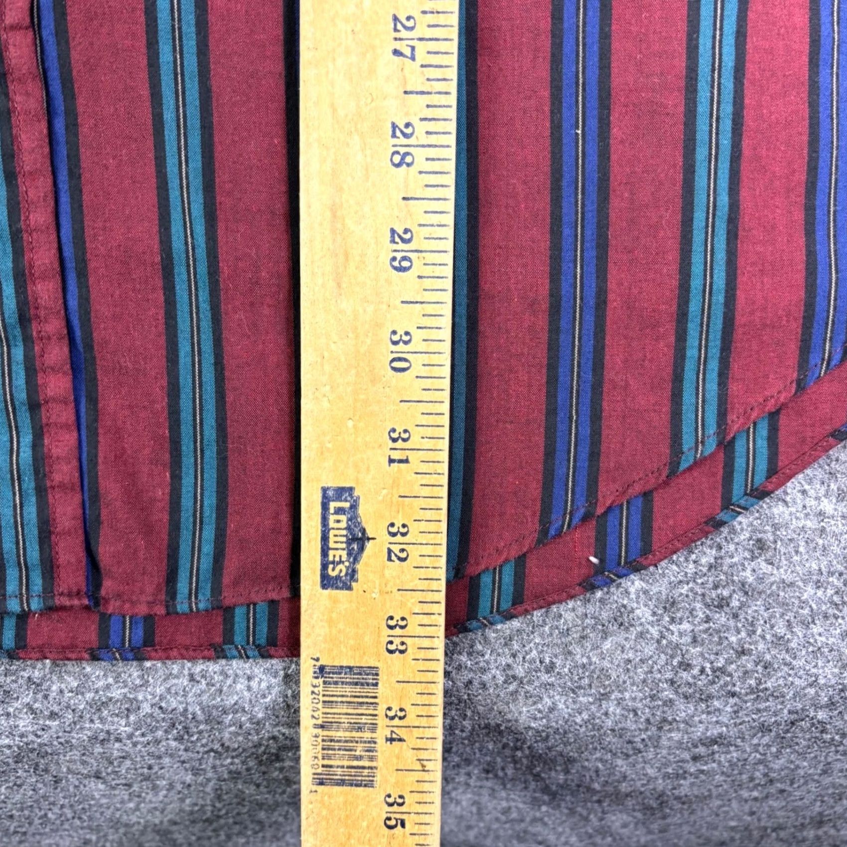 Vintage Ely Cattleman Mens Tall Large Snap Shirt Red Blue Striped Casual Workwear Size US L / EU 52-54 / 3 - 5 Thumbnail