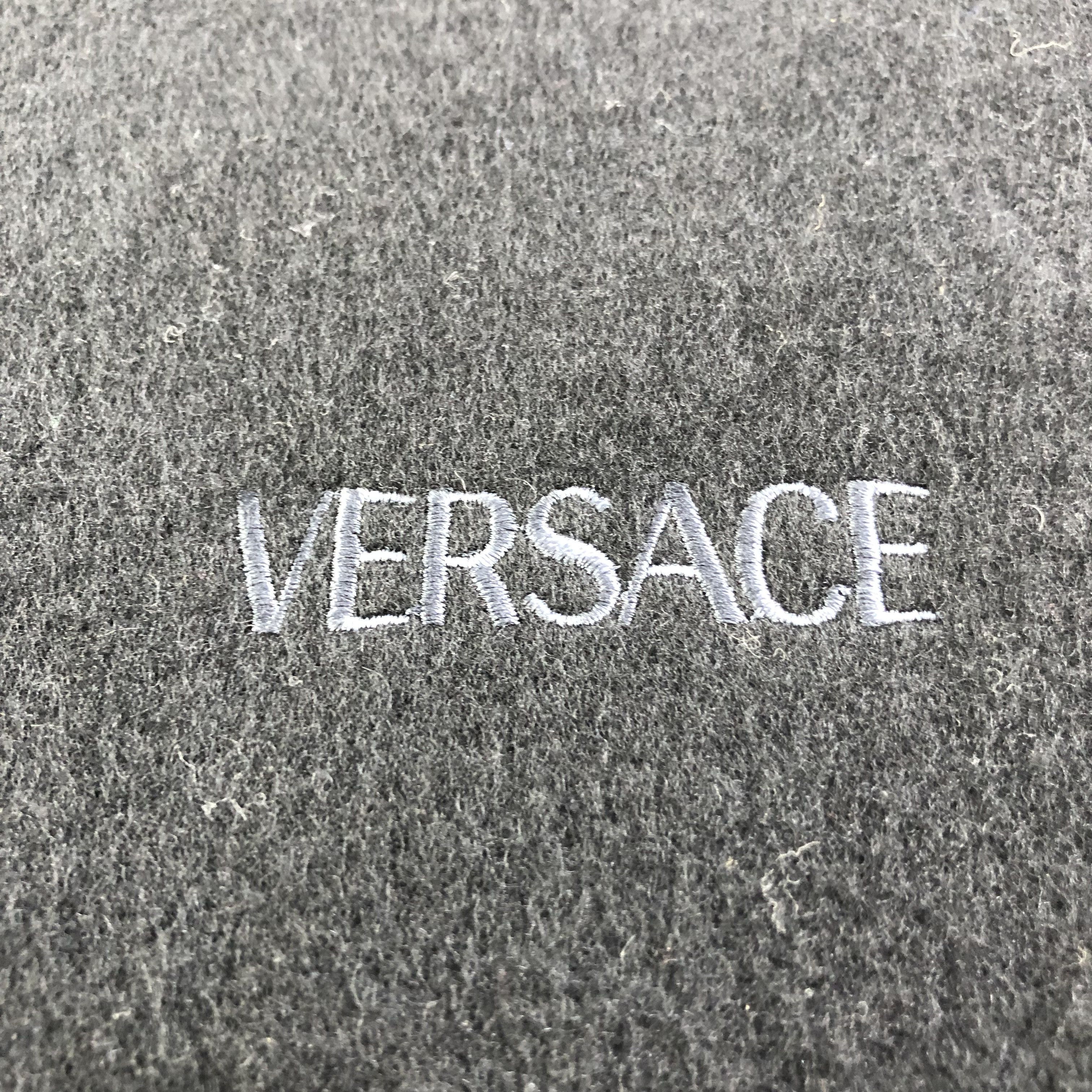 Versace Versace Plain Black Wool Scarf Muffler V1389 Size ONE SIZE - 4 Thumbnail