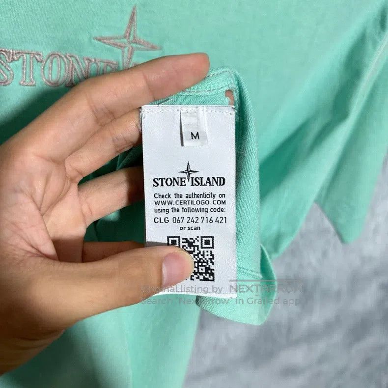 Stone Island Stone Island Embroidered Logo Short Sleeve T-Shirt Green C Size US M / EU 48-50 / 2 - 5 Thumbnail
