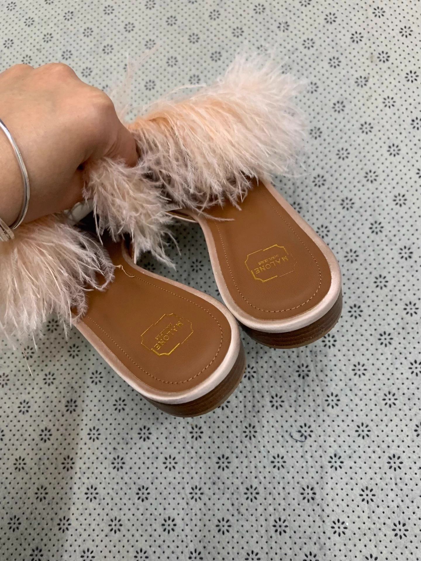 Issey Miyake Malone Souliers Pink Ostrich Fur Slippers 36.5 EU New Size US 5.5 / IT 35.5 - 4 Thumbnail