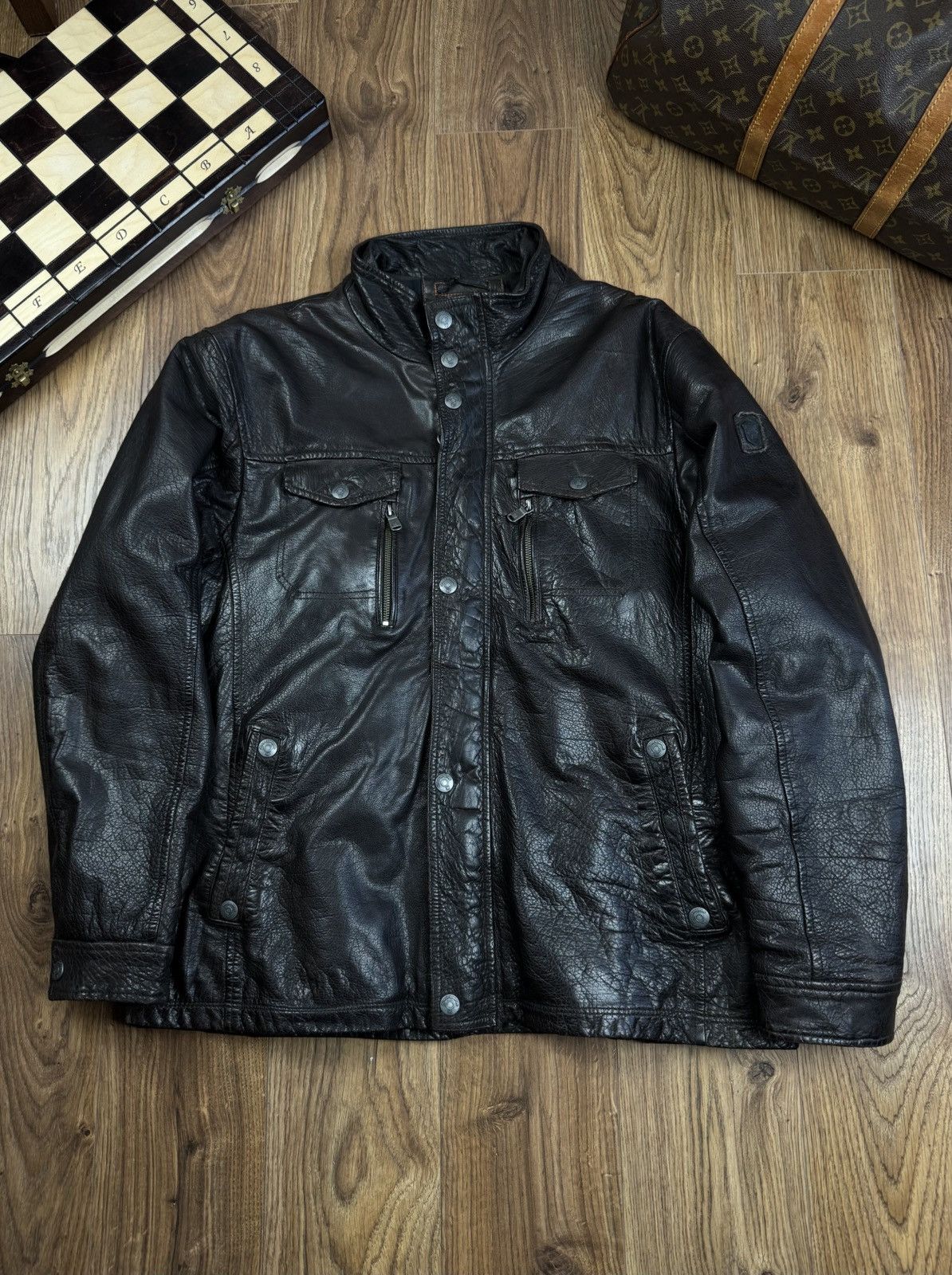 Vintage Vintage leather jacket Engbers original retro casual item Size US XL / EU 56 / 4 - 1 Thumbnail