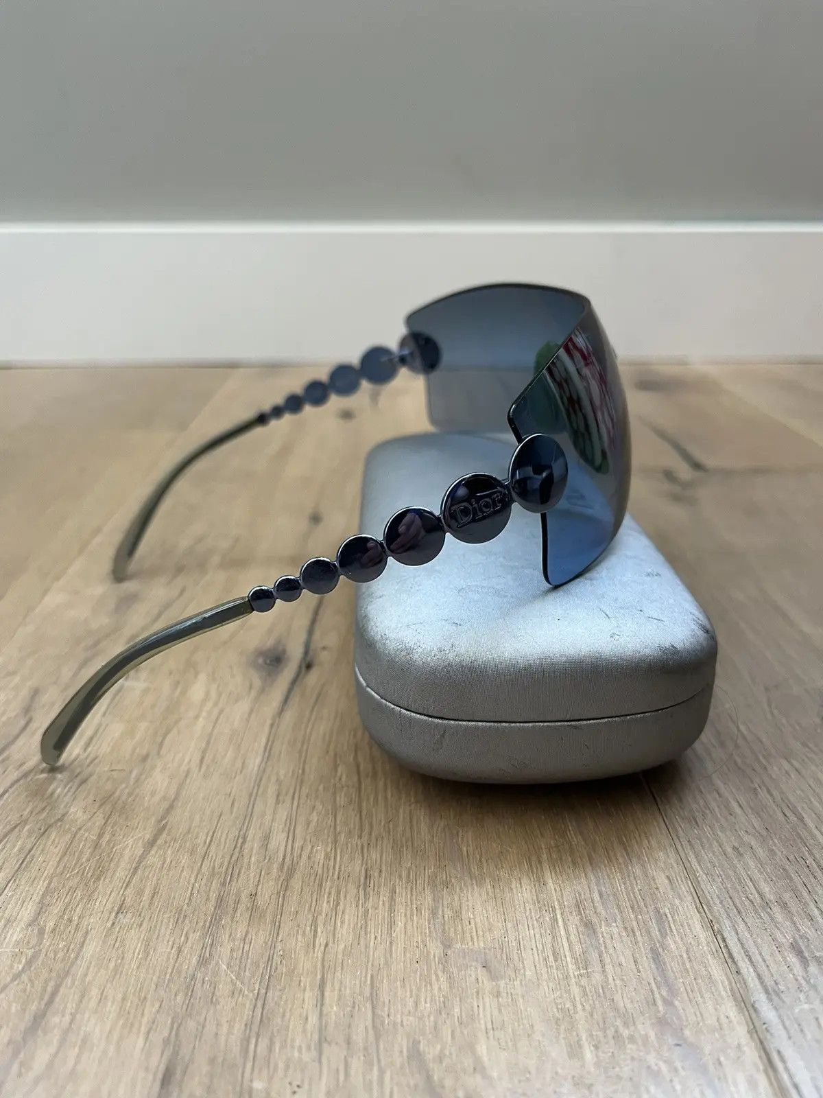 DIOR Sunglasses Millenium Rectangle Wrap Straps Logo RI938