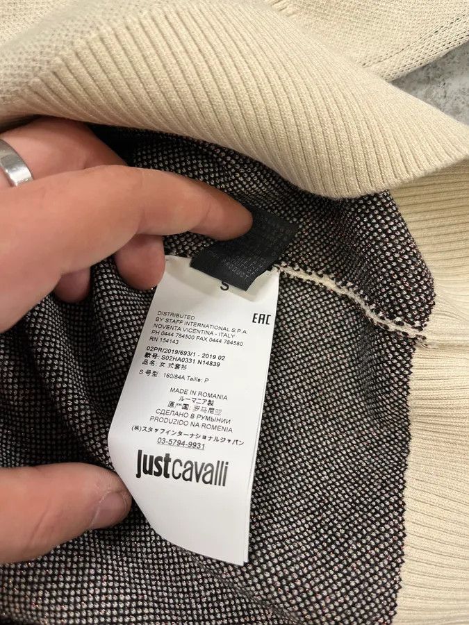 Just Cavalli 2000s Cavalli Map Relief White Sweater Size US S / EU 44-46 / 1 - 12 Thumbnail