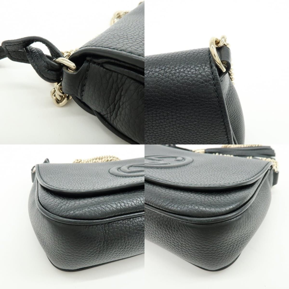 Gucci Gucci Soho Chain Crossbody Bag Leather Black Size ONE SIZE - 4 Thumbnail