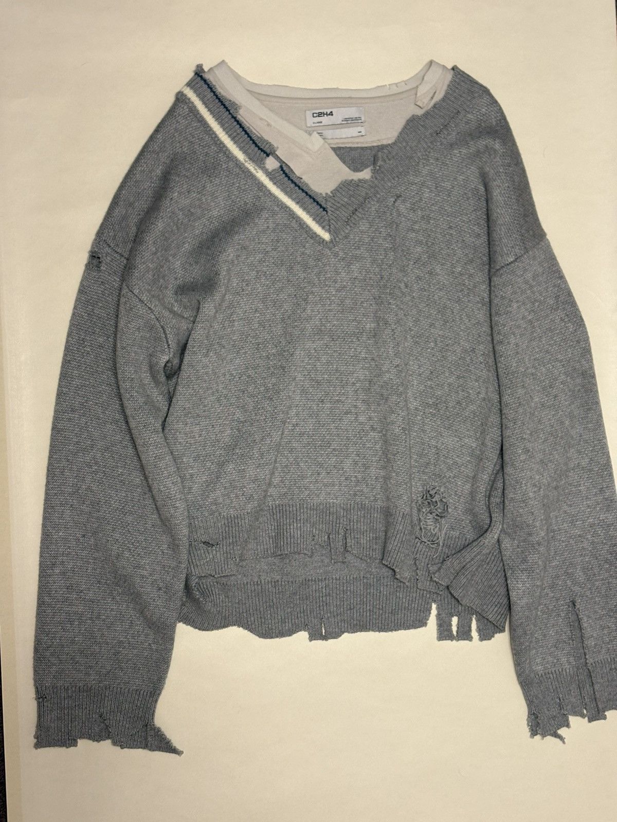 C2H4 C2H4 Distressed Crewneck Size US XL / EU 56 / 4 - 1 Thumbnail