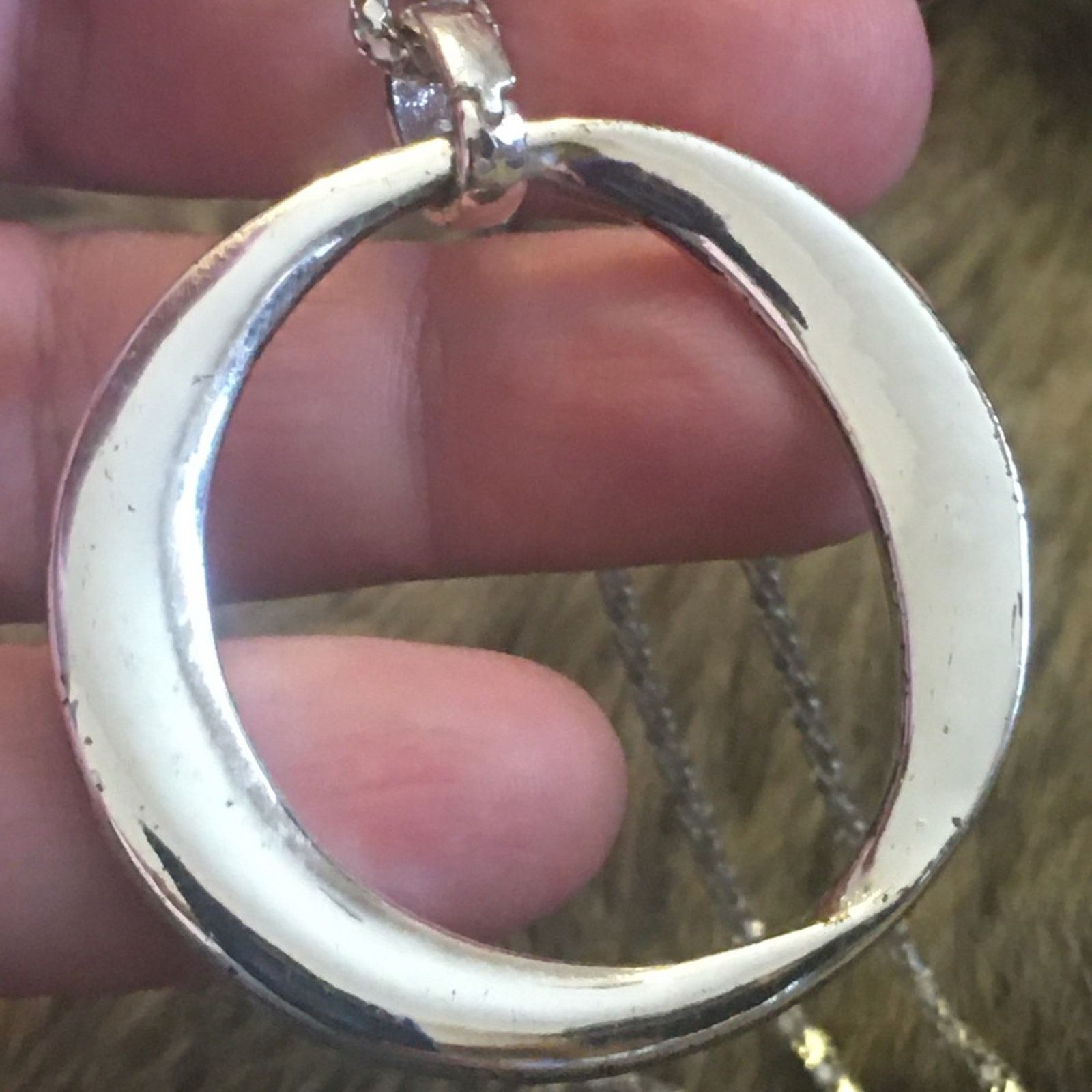 Vintage Vintage smoky stone silver pendant on chain Size ONE SIZE - 7 Thumbnail