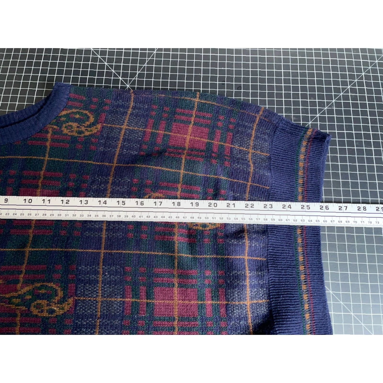 Vintage VINTAGE Eaton Plaid Paisley Sweater Vest Men XL Blue Italy Knit Wool Blend Size US XL / EU 56 / 4 - 6 Thumbnail