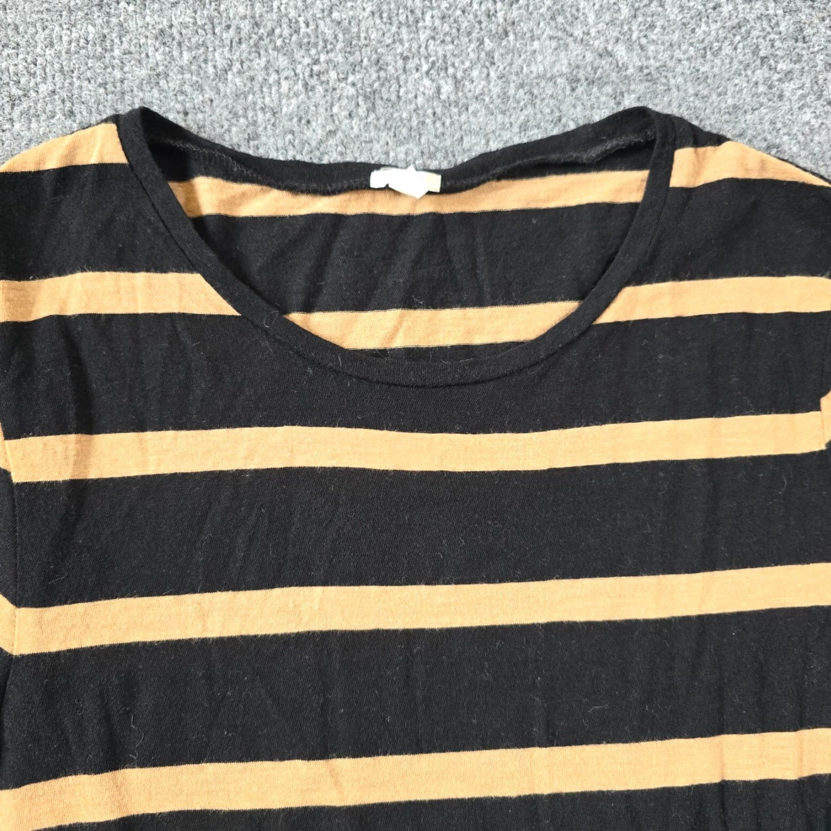 J.Crew J Crew Sweater Womens Size Large Black Tan Striped Wool Lightweight Capsule Size L / US 10 / IT 46 - 2 Thumbnail