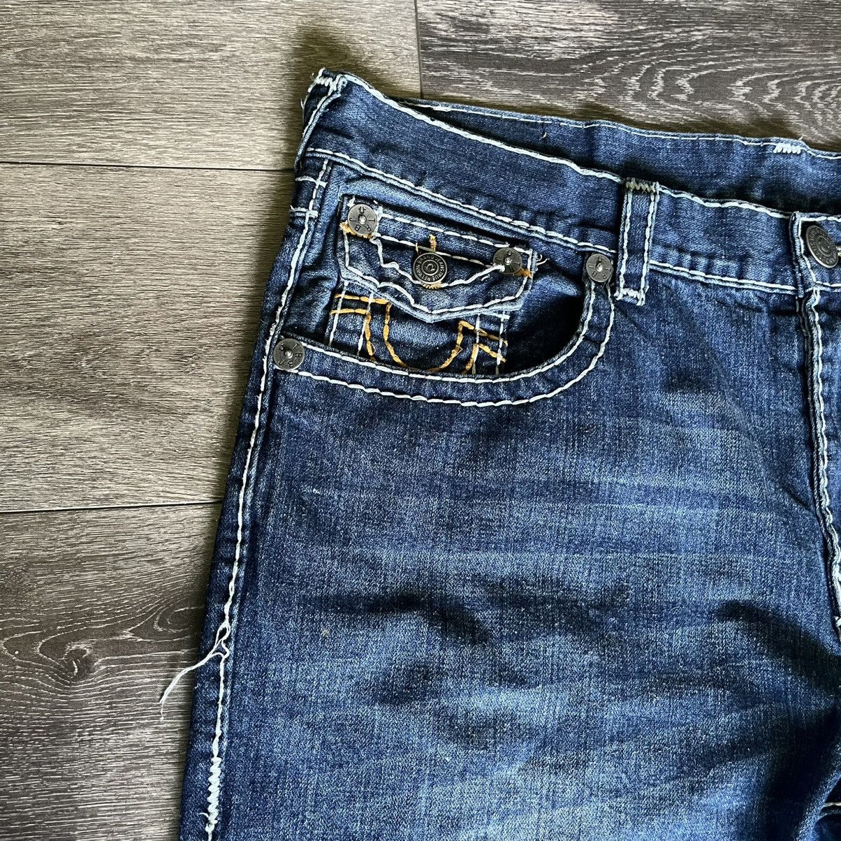 True Religion × Vintage Vintage 2000s True Religion Super T Ricky Denim Jeans 40x33 Size US 40 / EU 56 - 6 Thumbnail