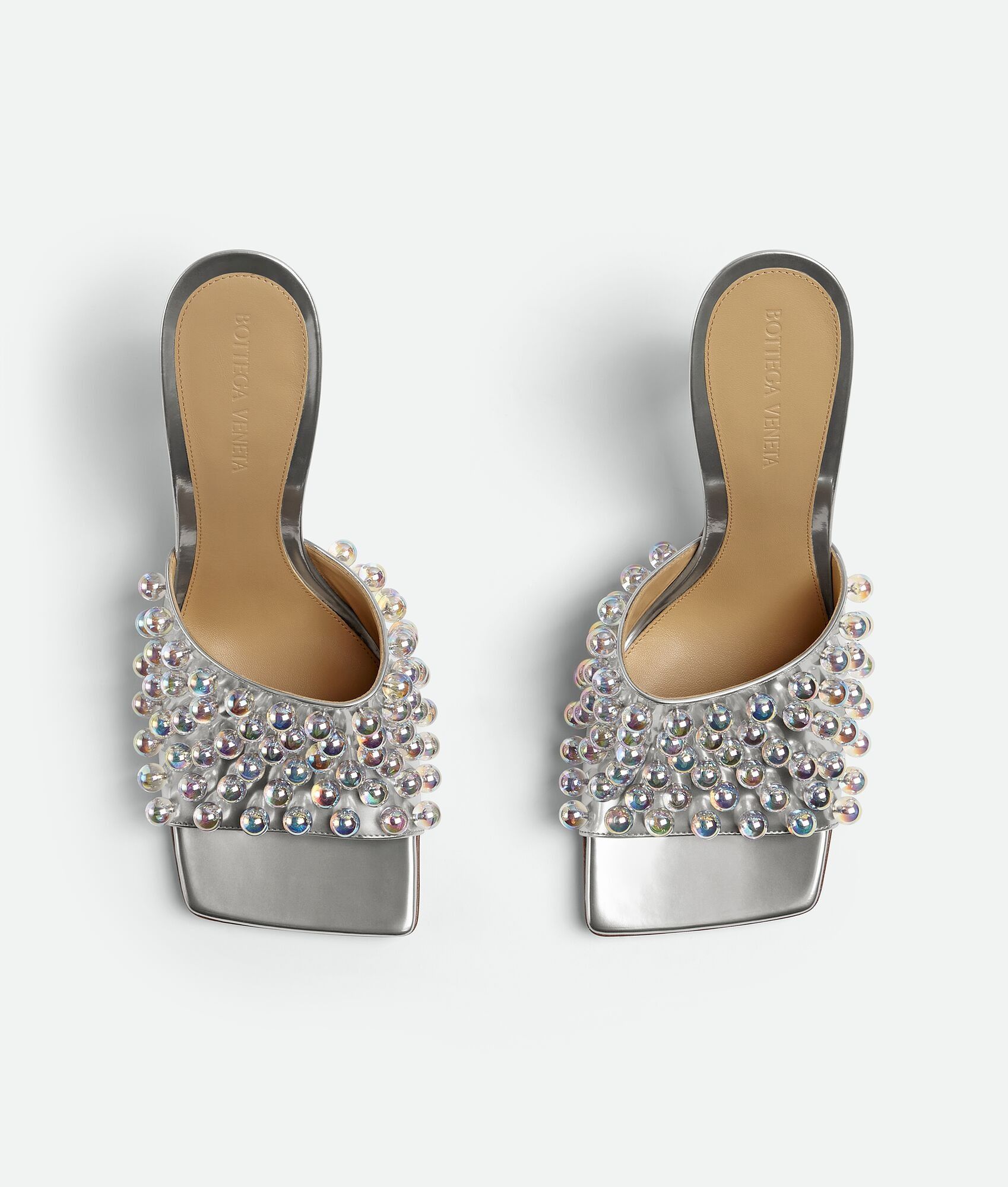 Bottega Veneta o1n1vont0126 Stretch Mule in Silver Size US 11 / IT 41 - 4 Thumbnail