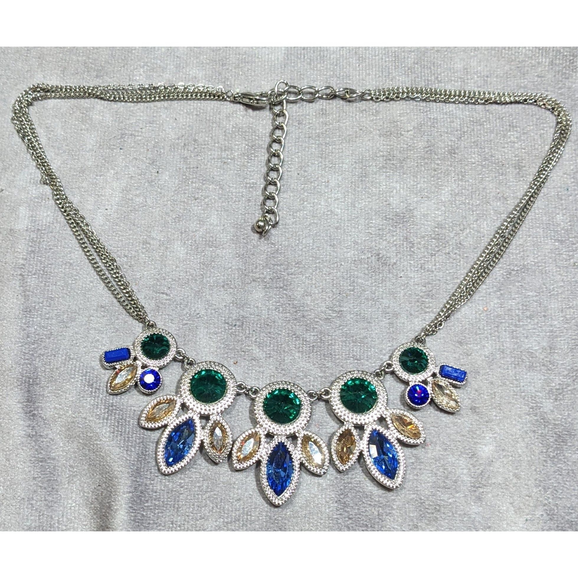 Other Elegant Jewel Tone Mermaidcore Gemmed Statement Necklace Size ONE SIZE - 6 Thumbnail