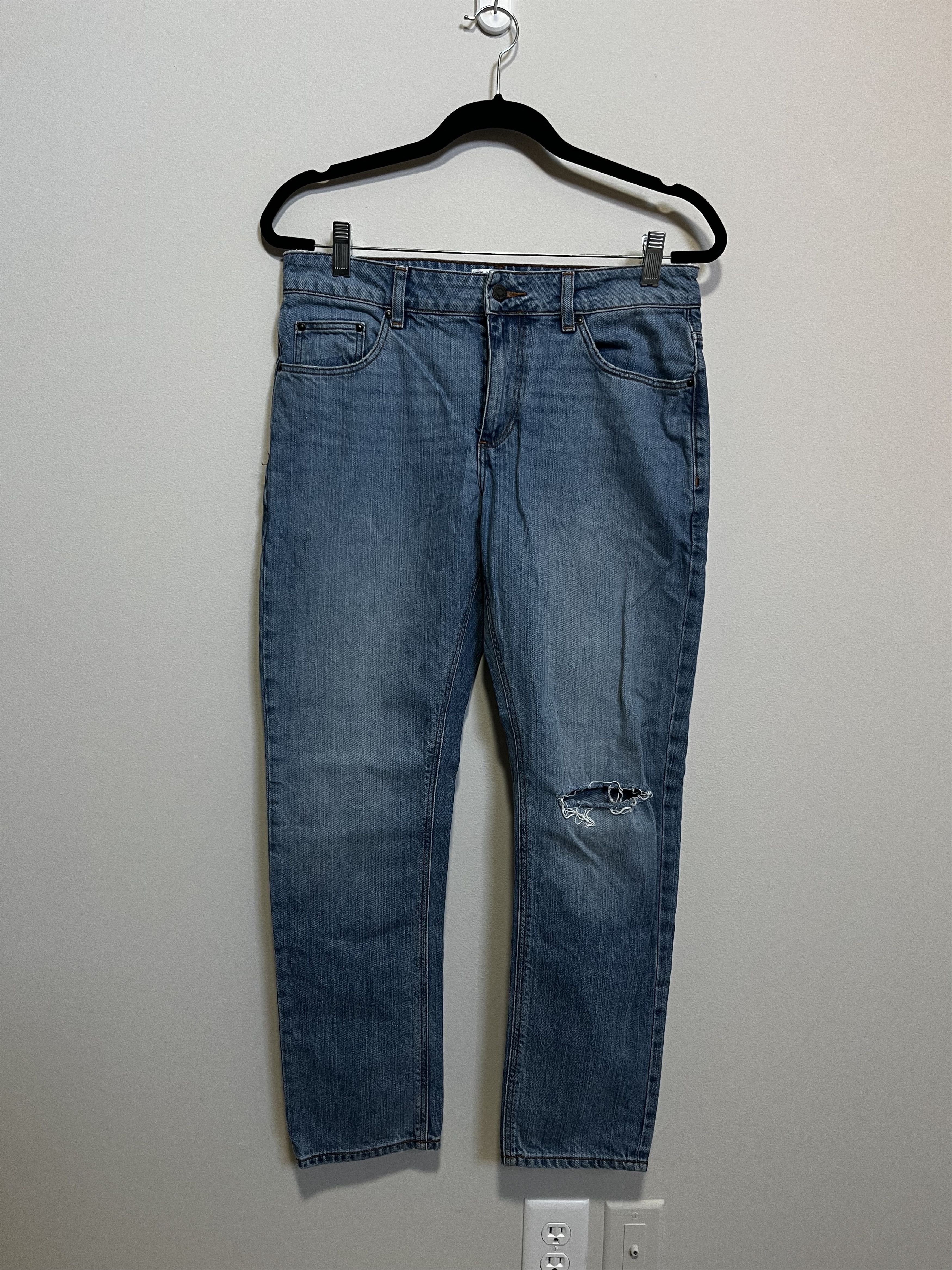 Asos ASOS Design Slim Fit Ripped Jeans in Denim Blue (W32 L30) Size US 32 / EU 48 - 1 Thumbnail