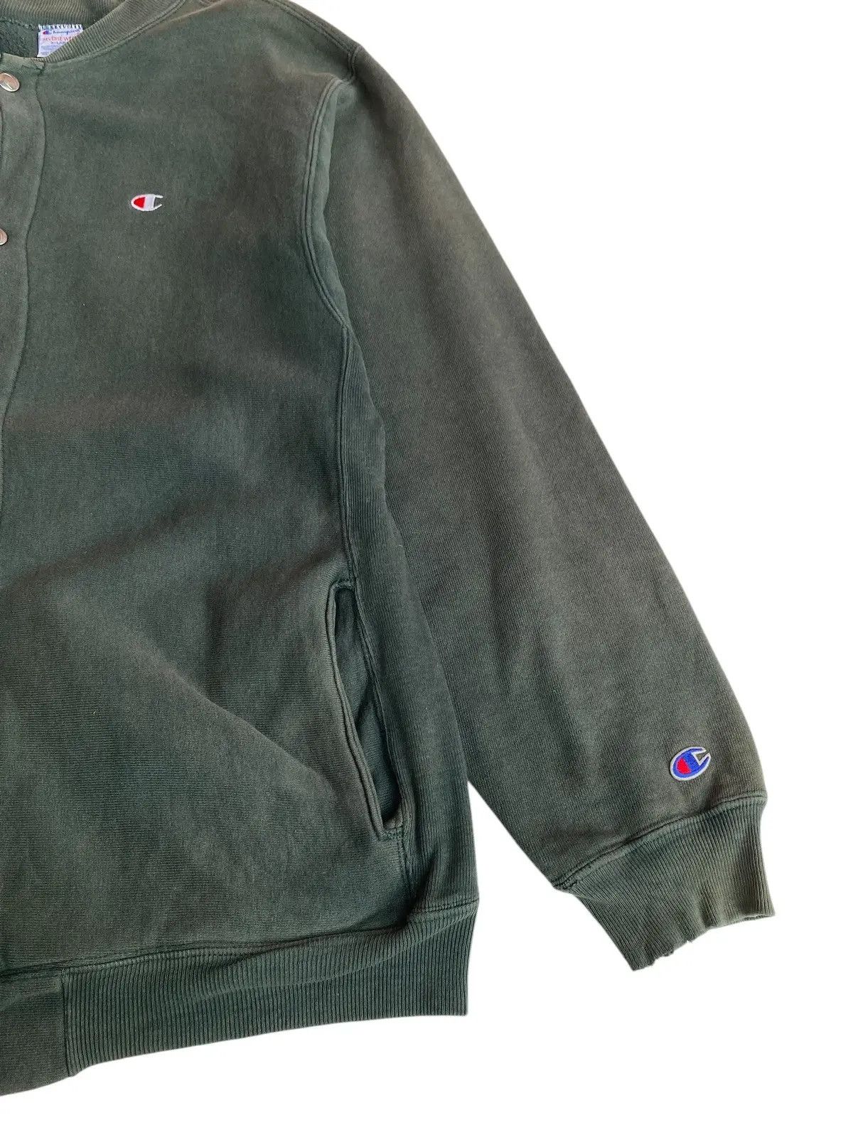 Champion Vtg 90s Champion Reverse Weave Faded Green - Varsity Size US L / EU 52-54 / 3 - 7 Thumbnail