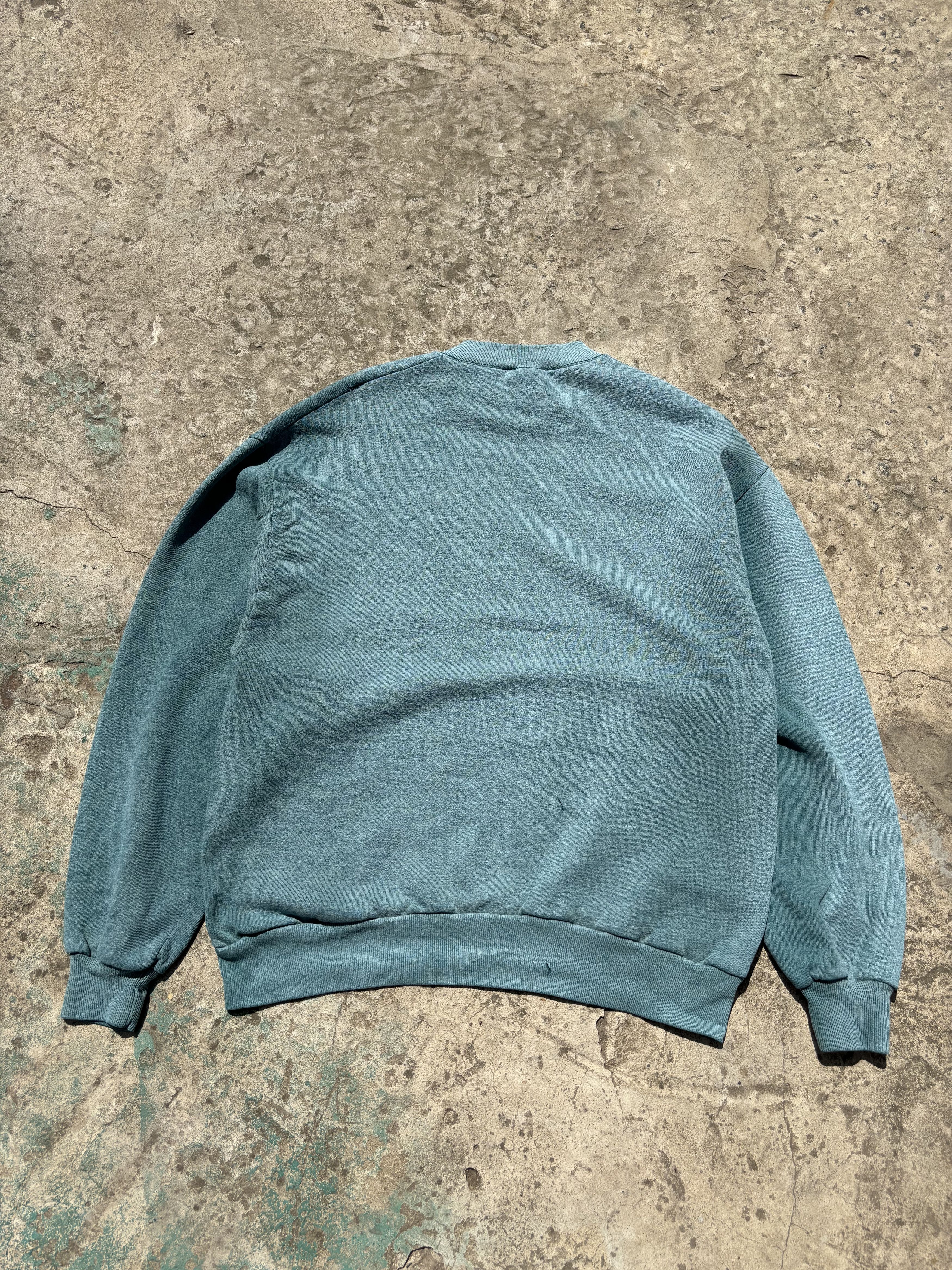 Jerzees Vintage Jerzees Blank Green Sunfaded Sweatshirt Size US L / EU 52-54 / 3 - 7 Thumbnail