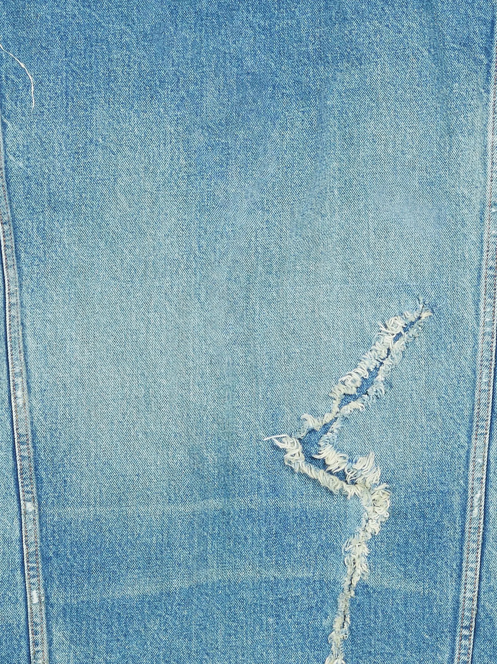 Balenciaga o1w1db10126 Patched Destroyed Jacket in Blue Size US XXL / EU 58 / 5 - 6 Thumbnail