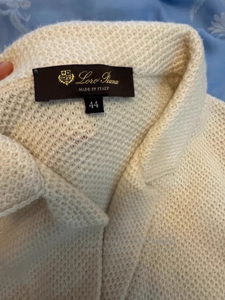 Loro Piana Loro Piana Beige Knit Sweater, 40% Cashmere + 21% Linen + Size M / US 6-8 / IT 42-44 - 2 Thumbnail