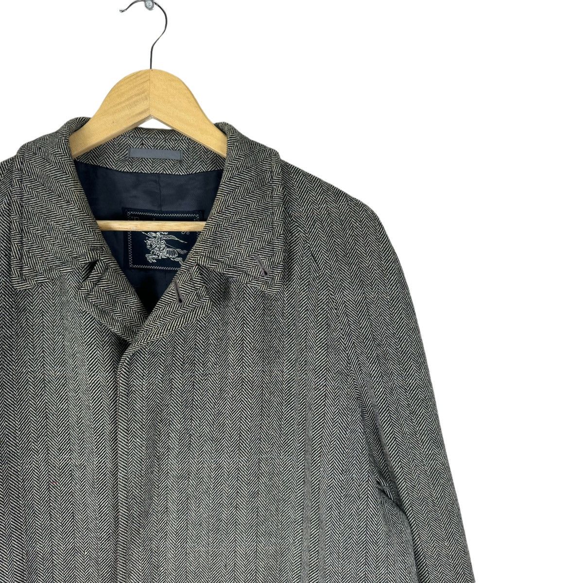 Burberry 🔥BURBERRY HERRINGBONE WOOL LONG JACKET Size US M / EU 48-50 / 2 - 3 Thumbnail