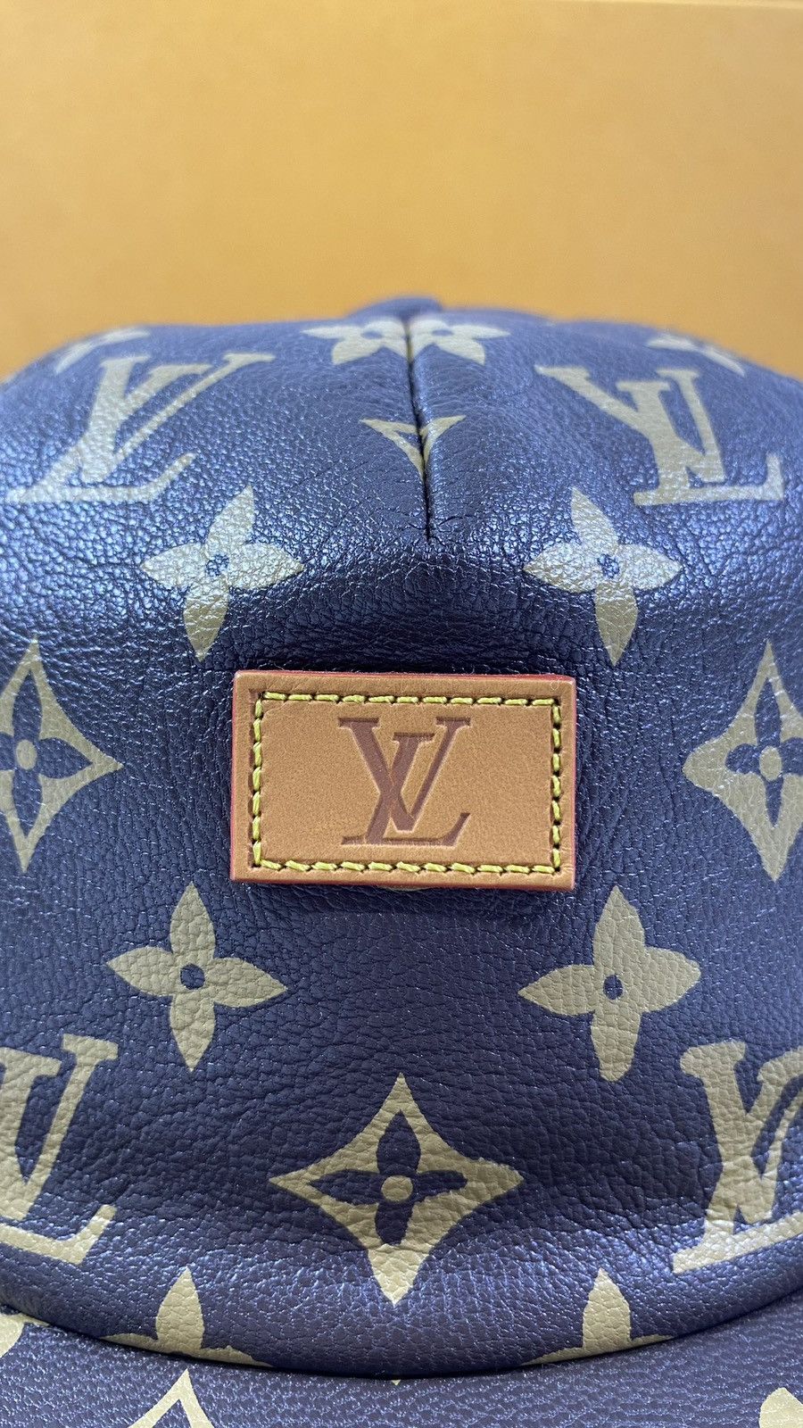 Louis Vuitton × Supreme Louis Vuitton X Supreme 5 Panel Monogram Leather Hat Size ONE SIZE - 4 Thumbnail