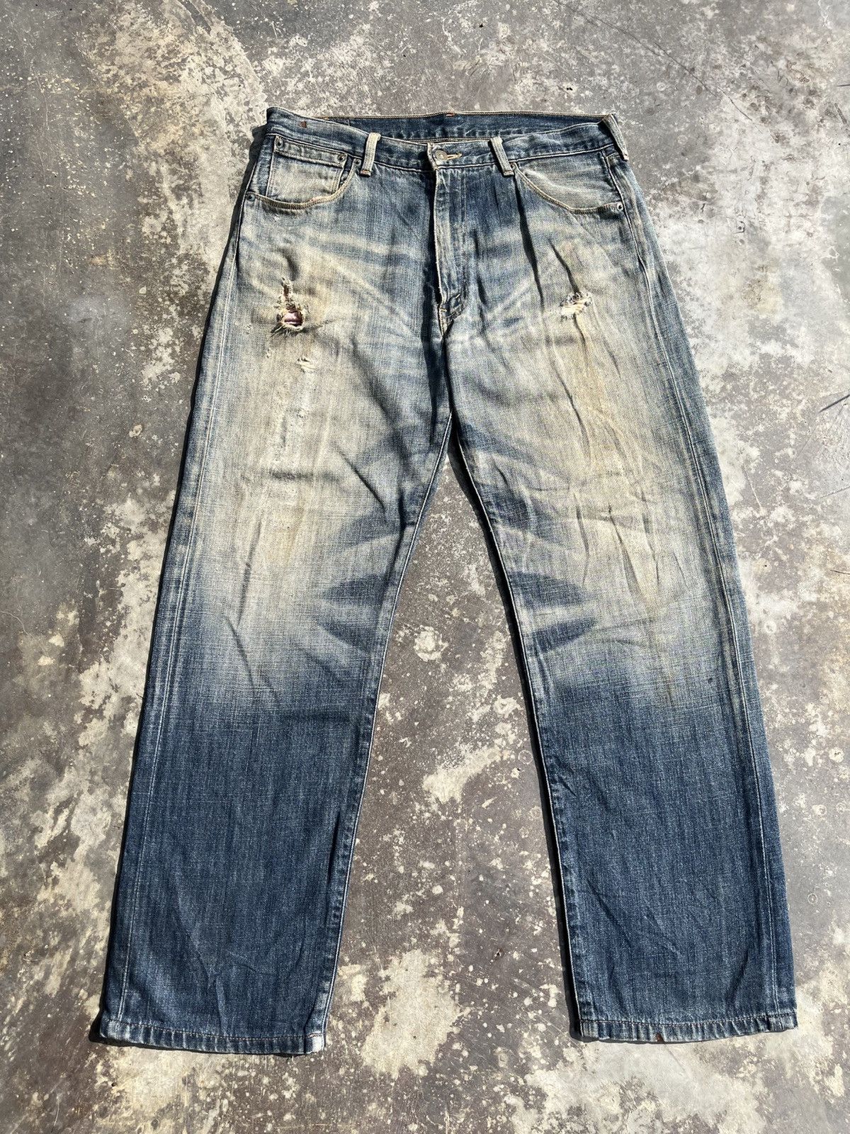 Hysteric Glamour × Levi's × Vintage Baggy 553 Selvadge Levis Blue Washed Denim Size US 34 / EU 50 - 19 Thumbnail
