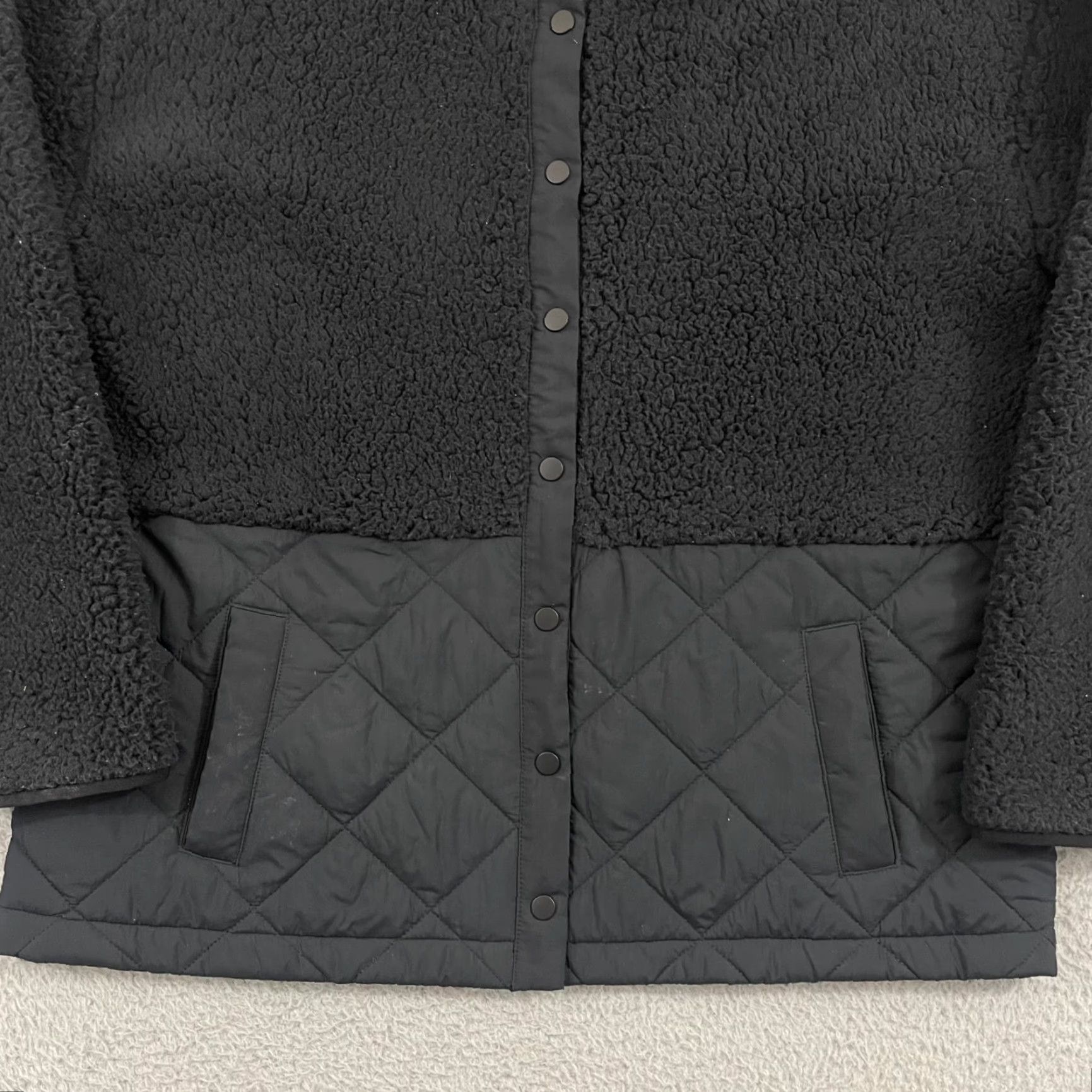 J. Jill J. Jill Fit Jacket Womens Medium Black Snap Activewear Fleece Outdoor Pocket Size M / US 6-8 / IT 42-44 - 2 Thumbnail
