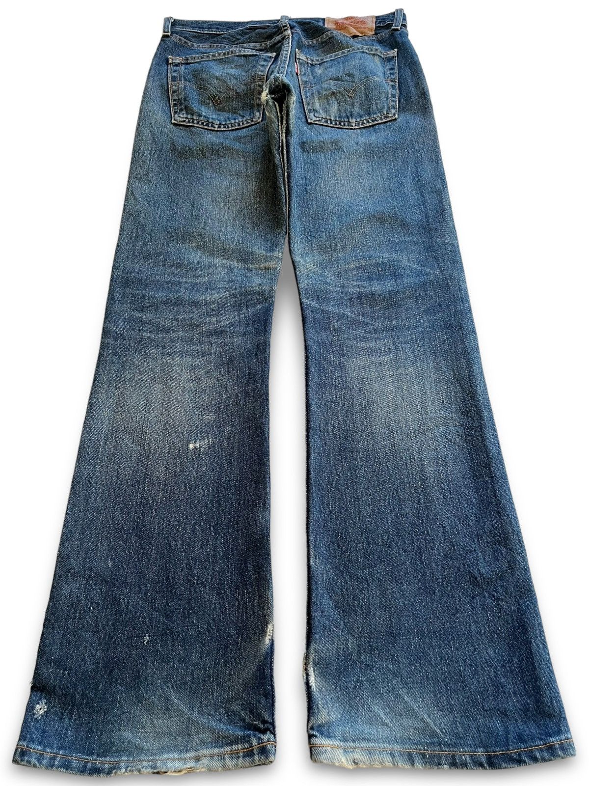 Levi's × Levi's Vintage Clothing UK Vintage 90s Levis 555 Button Fly Blue Wash Flare Jeans Size US 30 / EU 46 - 2 Thumbnail