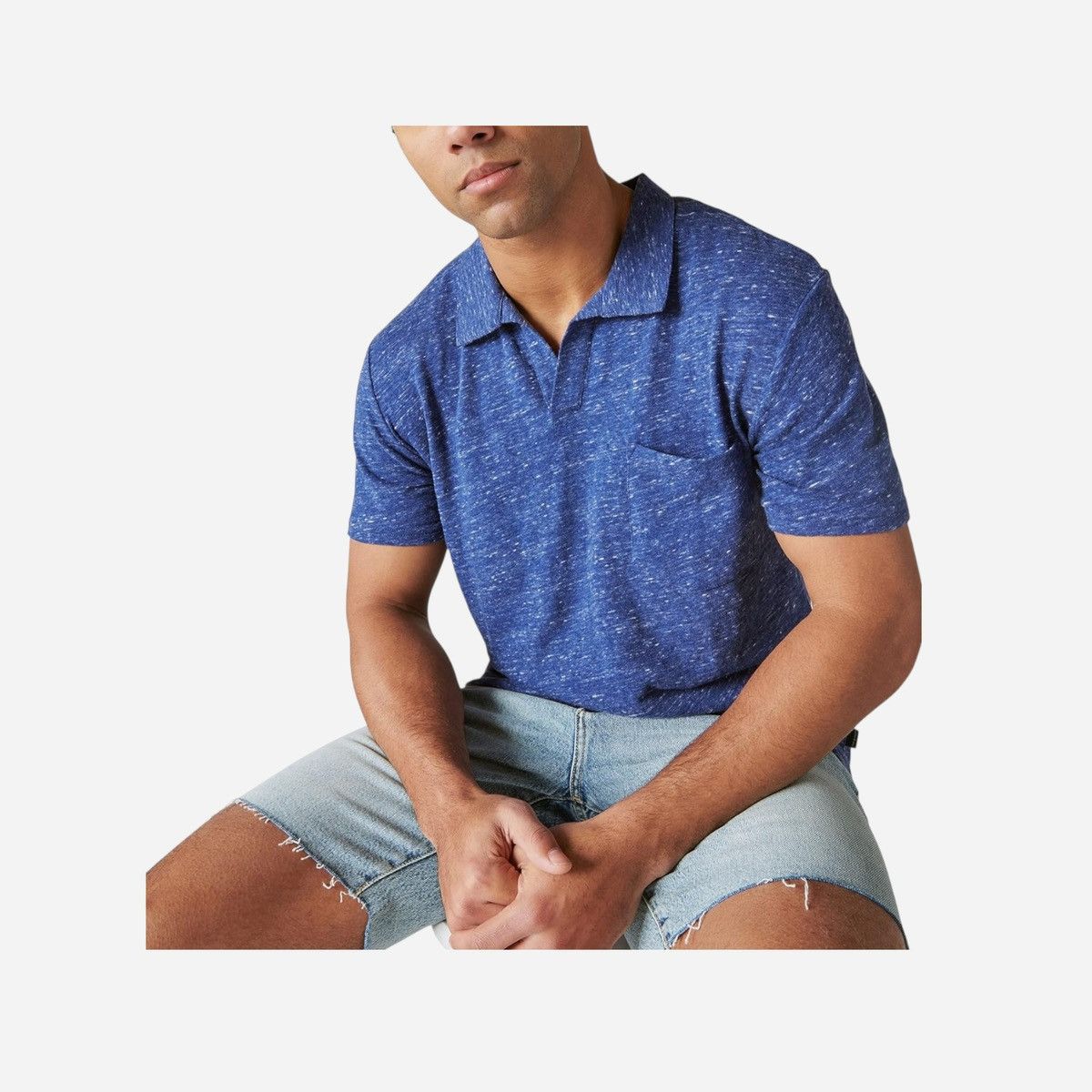 Lucky Brand Lucky Brand Men’s Blue Johnny Collar Linen Shirt Sz M Size US M / EU 48-50 / 2 - 3 Thumbnail