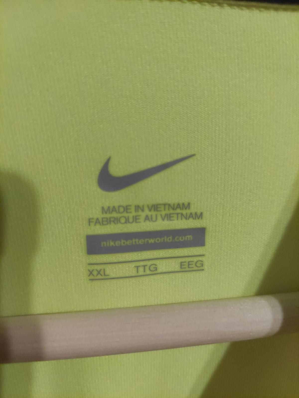 Nike Nike Mens 1/4 Zip Running Pullover Neon Yellow w/ Black Size US XXL / EU 58 / 5 - 5 Thumbnail
