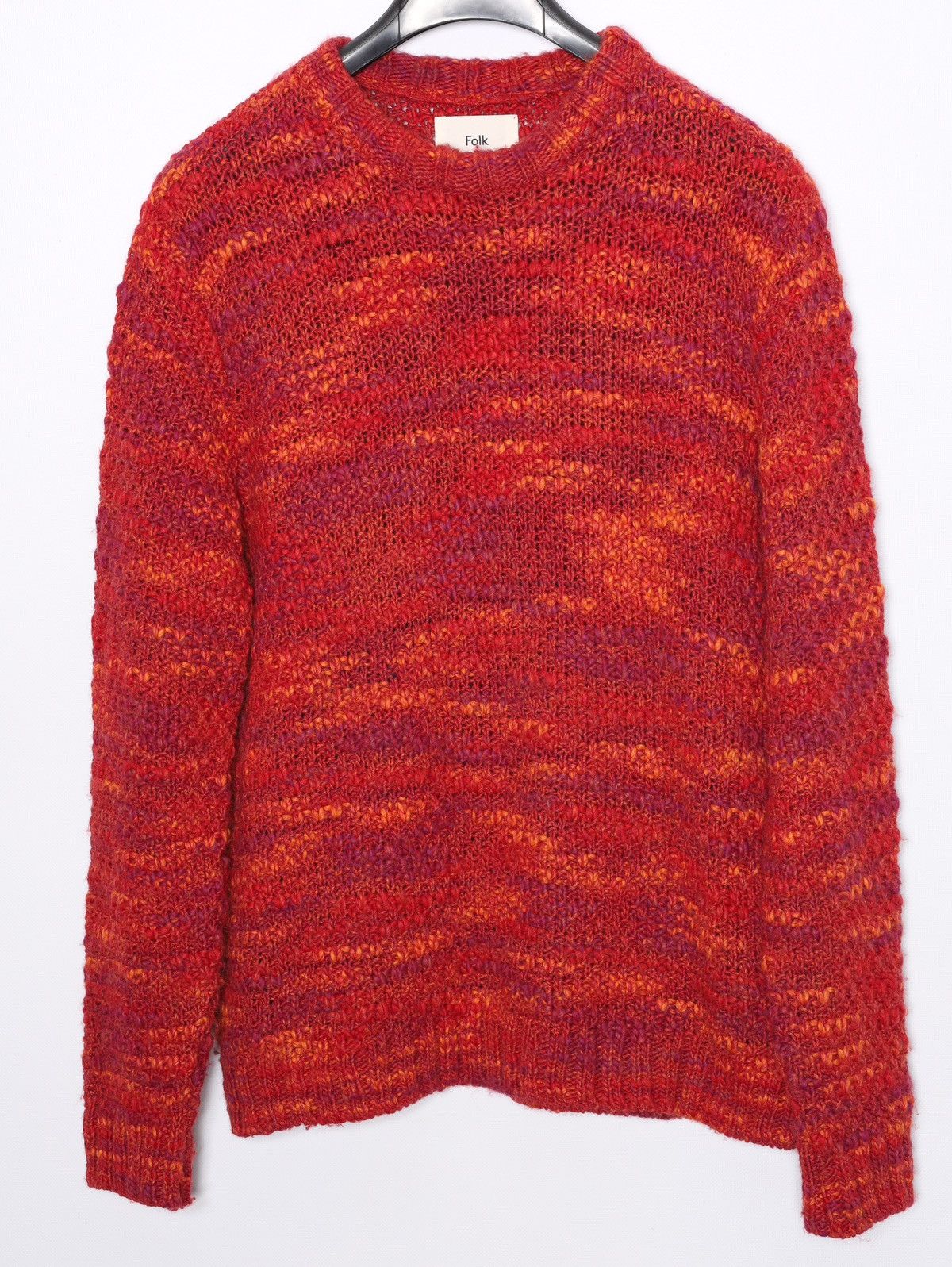 Folk Folk Acrylic Wool Sweater Orange Red Knit Size US L / EU 52-54 / 3 - 4 Thumbnail