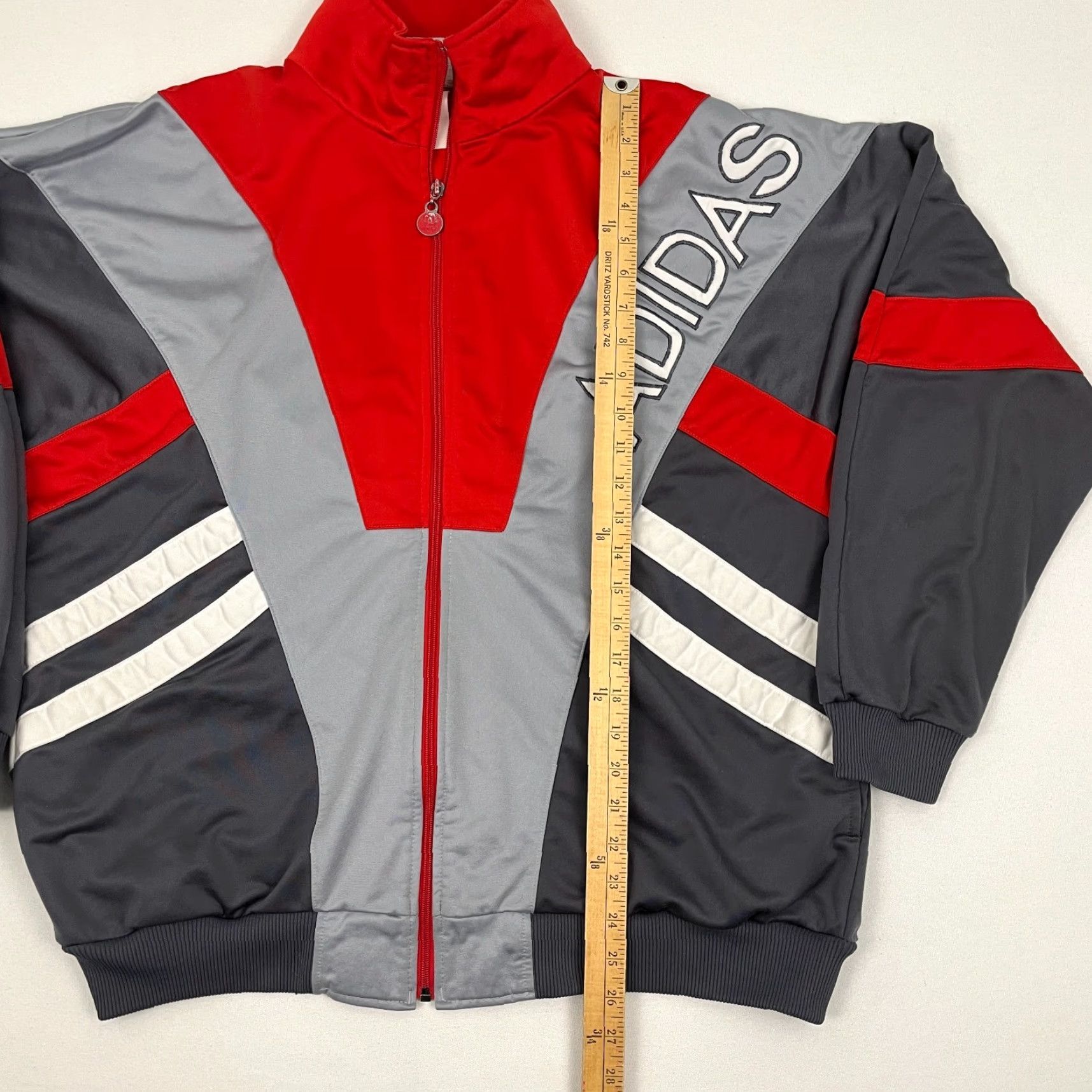 Adidas VINTAGE Adidas Jacket Mens XL 90s Gray Red Active Track Retro Hip Hop Streetwear Y2K Sports Size US XL / EU 56 / 4 - 5 Thumbnail