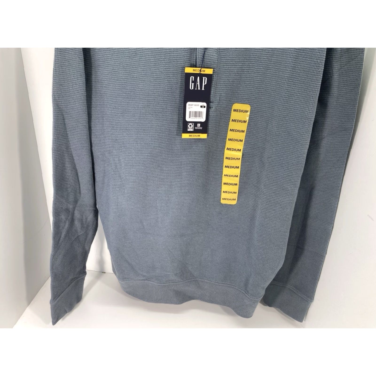 Gap Gap Waffle Henley Hoodie Shirt Men Medium Gray Long Sleeve Pullover Casual NWT Shirt Size US M / EU 48-50 / 2 - 3 Thumbnail