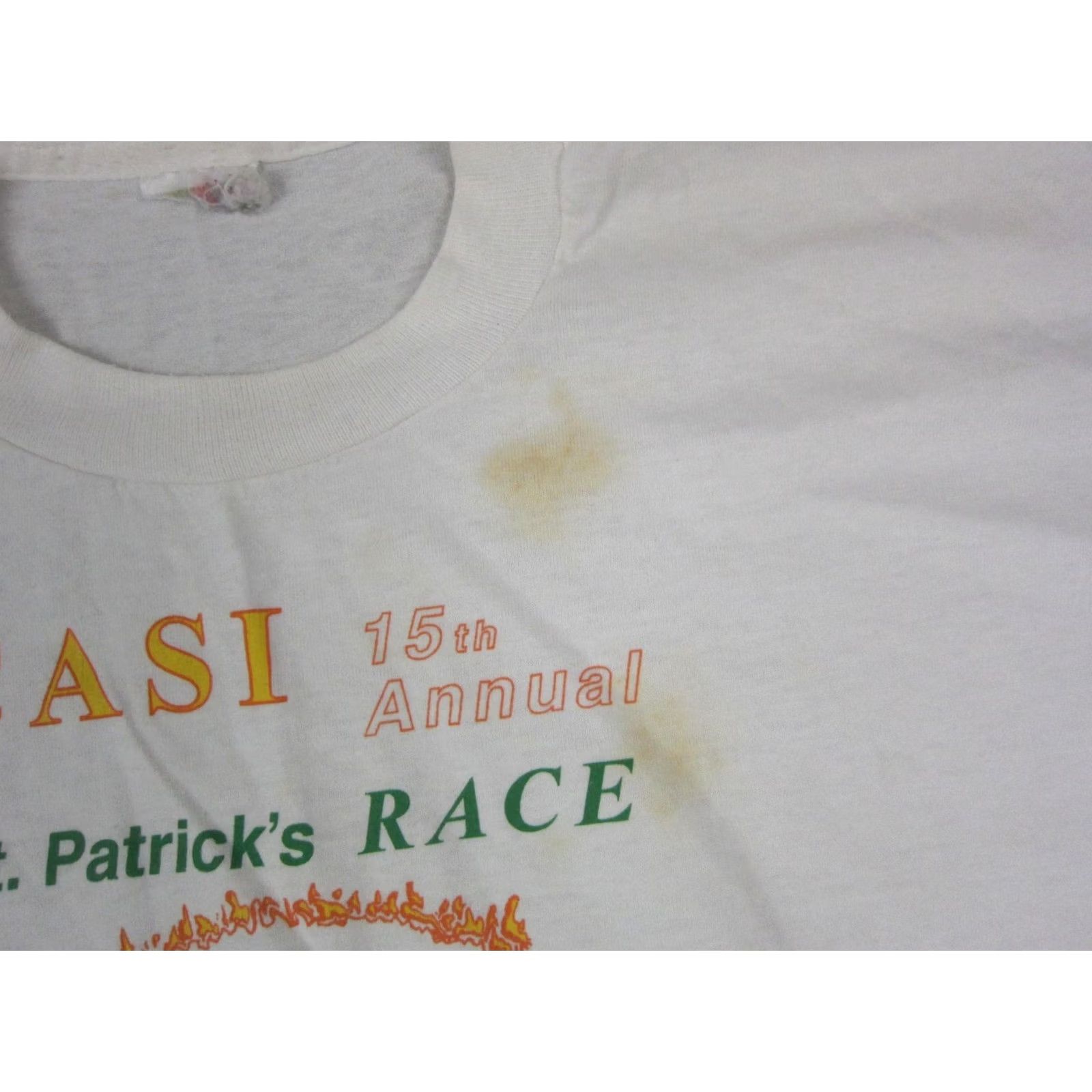 Casio VINTAGE Marathon Shirt Men Large L White CASI St Patricks Race Single Stitch 90s Size US L / EU 52-54 / 3 - 4 Thumbnail