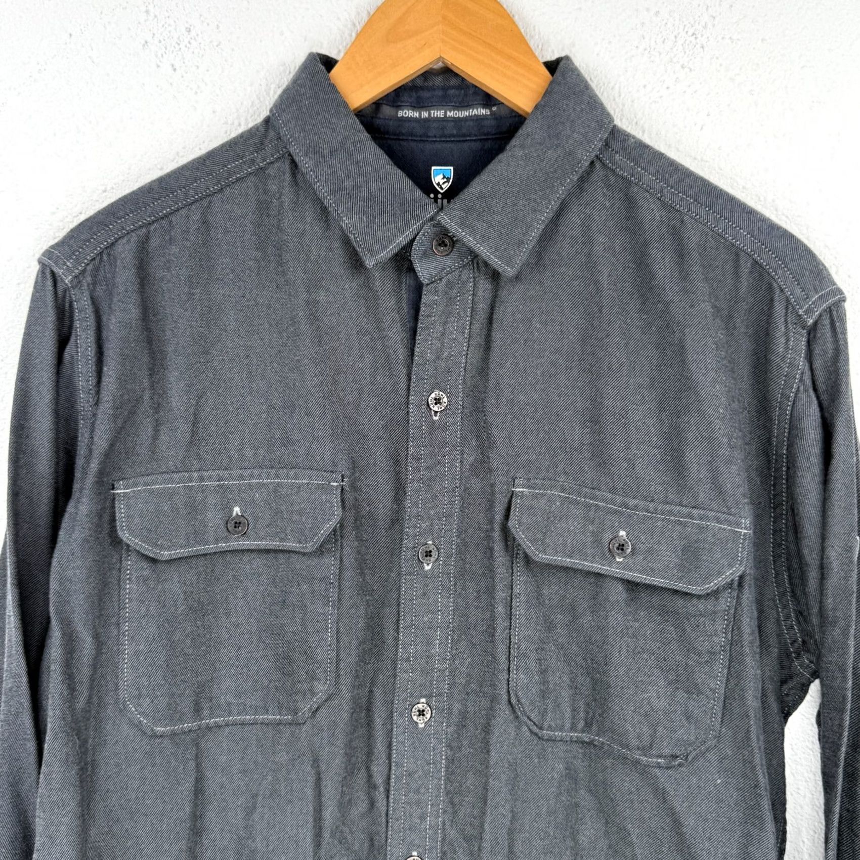 Vintage Kuhl Descendr Flannel Shirt Mens M Gray Button-Up Long Sleeve Tencel Cotton Blend Size US M / EU 48-50 / 2 - 2 Thumbnail